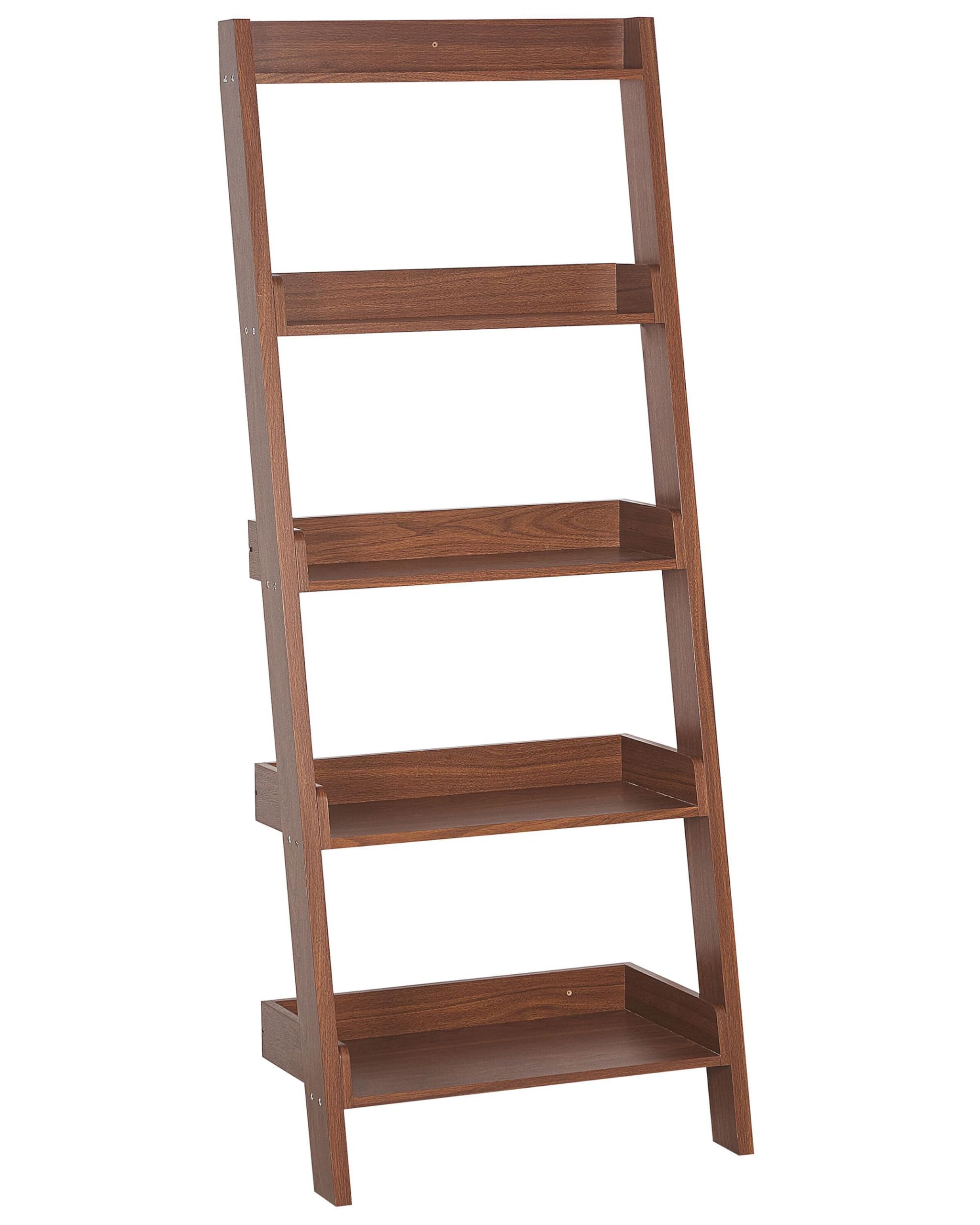 Industrielles Regal 5 Fächer MDF-Platte dunkler Holzfarbton Mobile Trio