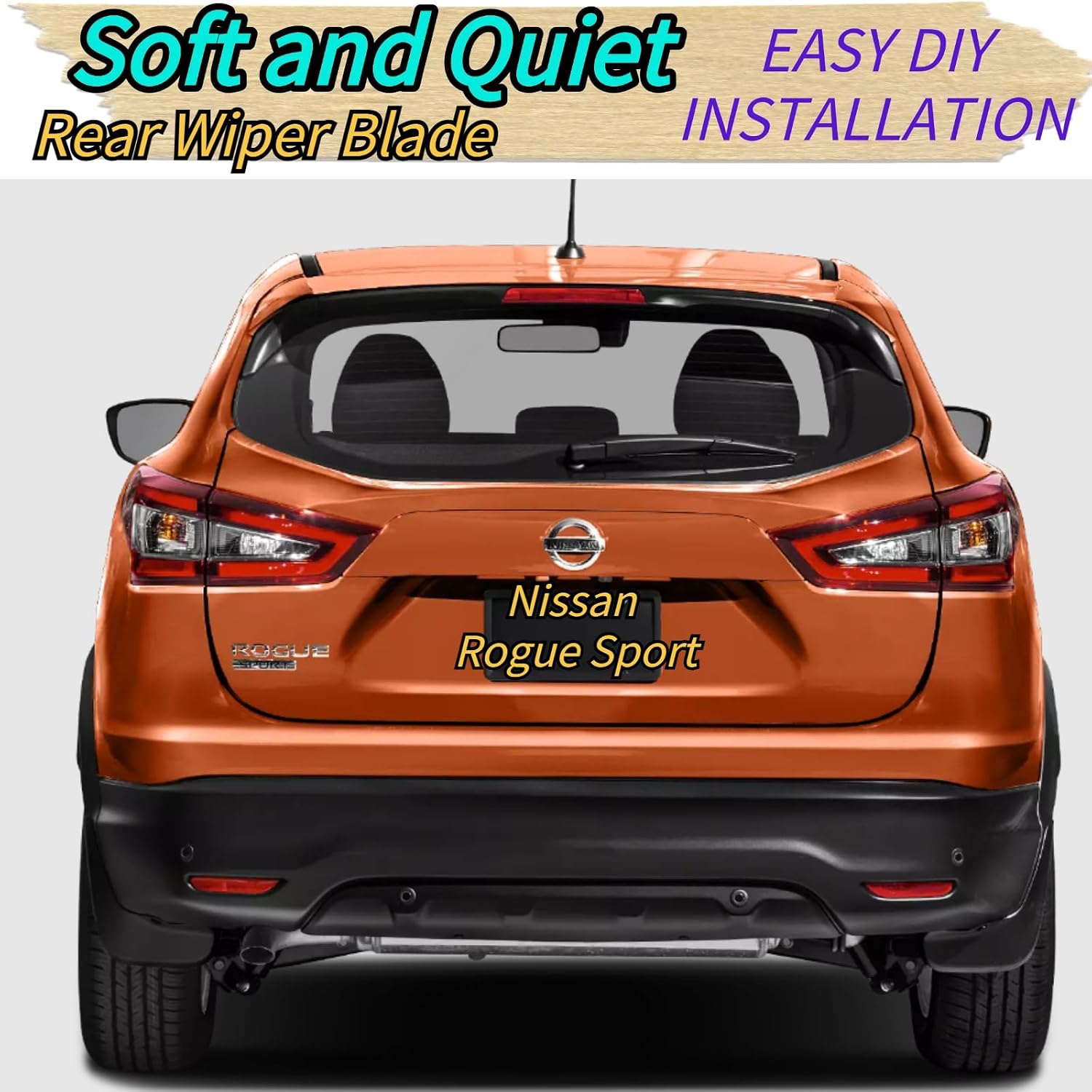 Rear Wiper Blade & Arm Replacement for Nissan Rogue Sport 2017-2022 2021 2020 2019 2018 - OEM Fit for S SL SV Models- All-Season Rear Back Windshield Wiper Blade Set