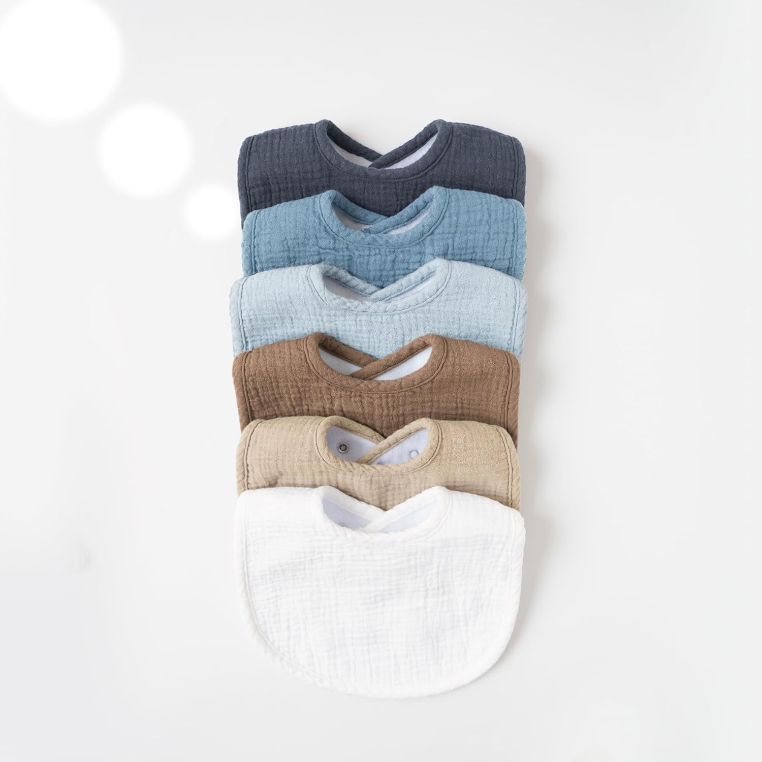 Konssy 6-Pack Muslin Baby Bibs for Boys & Girls, Soft Cotton Absorbent Bandana Drool Bibs for Drooling & Teething - Image 7