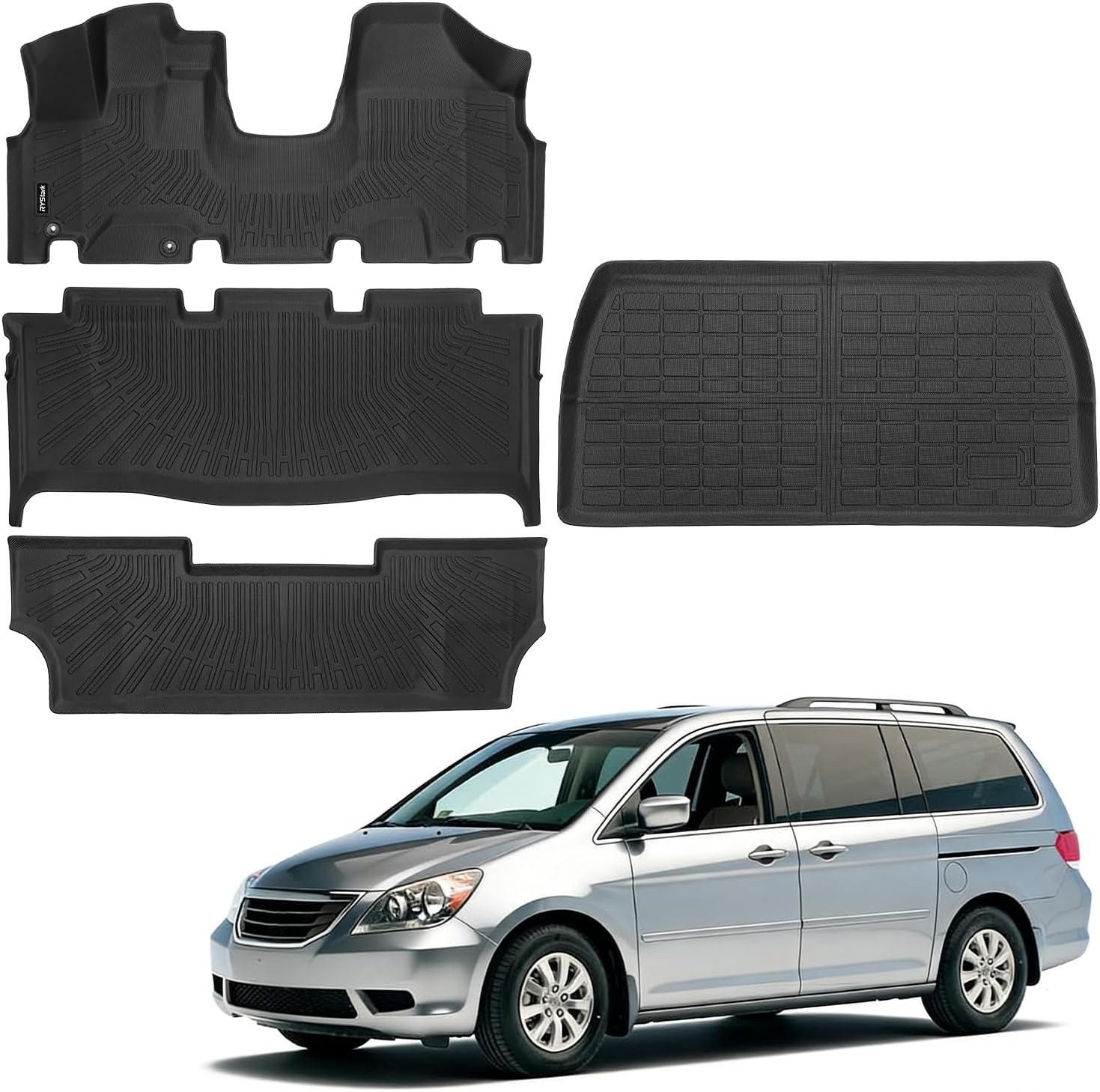 Compatible with Honda Odyssey 2005-2010 Floor Mats & Cargo Liner,All Weather Protection TPE, Anti-Slip Floor Liner Compatible with Honda Odyssey 2005 2006 2007 2008 2009 2010 Accessories