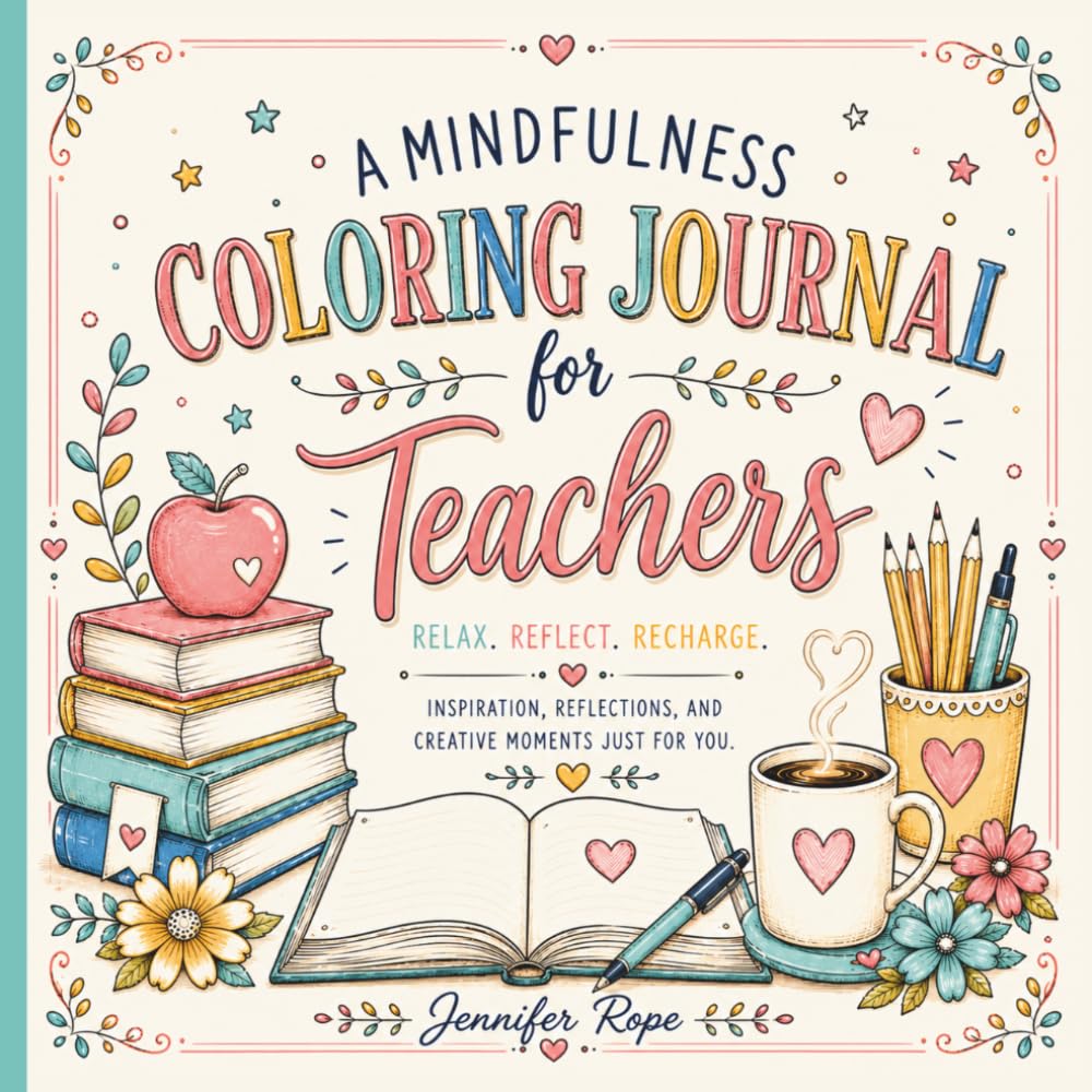 A Mindfulness Coloring Journal for Teachers - Relax, Reflect, Recharge: An Adult Coloring Book for Teachers - Inspiration, Reflections, and Creative Moments Just for You