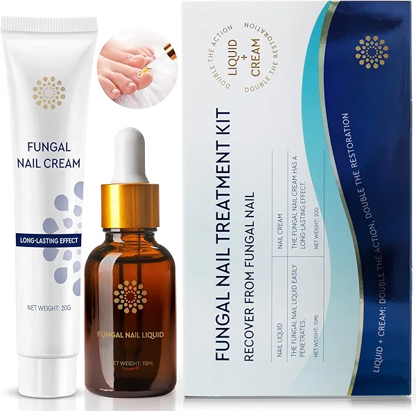 Toenail Fungus Treatment Extra Strength: Nail Fungus Treatment for Toenail and Fingernails - Fungus Nail Treatment Liquid 15ML and Anti-fungal Nail Repair Cream 20g Plant Extract Ingredients