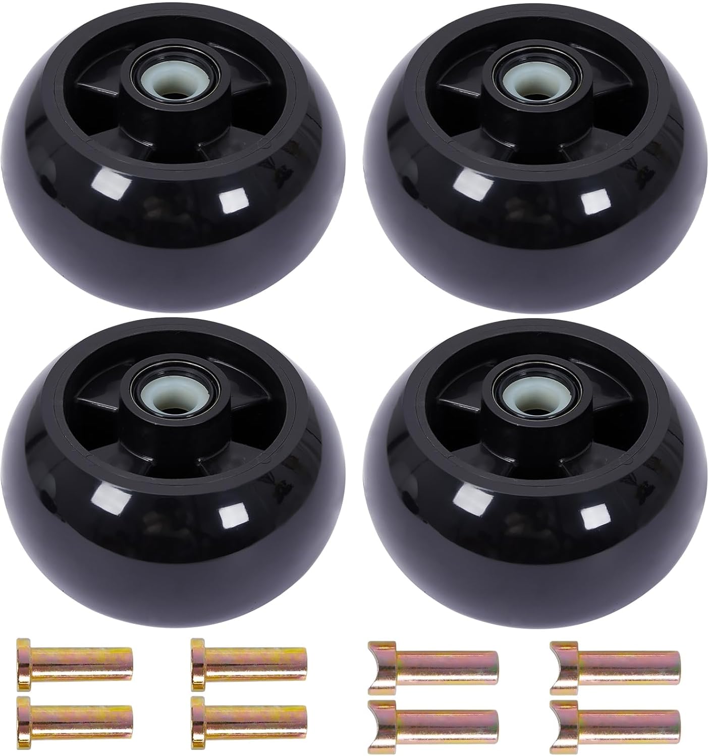 4 Deck Mower Deck Wheels Kit for AM125172 Yellow，John Deere 48", 54", 60", 62“, 72" Deck Lawn Tractor Mowers Wheel Kit, AM124706, 210-300