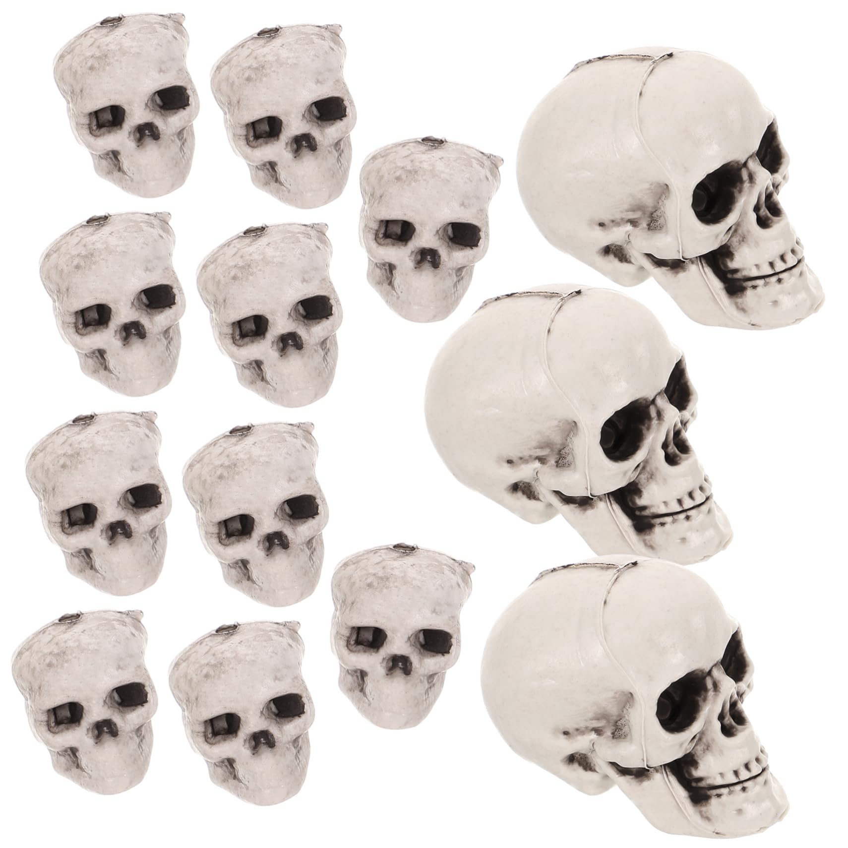POPETPOP 4 Set Ornamento per Acquario con Teschio in Resina Acquatico Decorazione Nascondiglio di Gamberetti Teschio Grotta dei Pesci A Forma di Teschio Imbarcazioni da Acquario 13 Pezzi*4