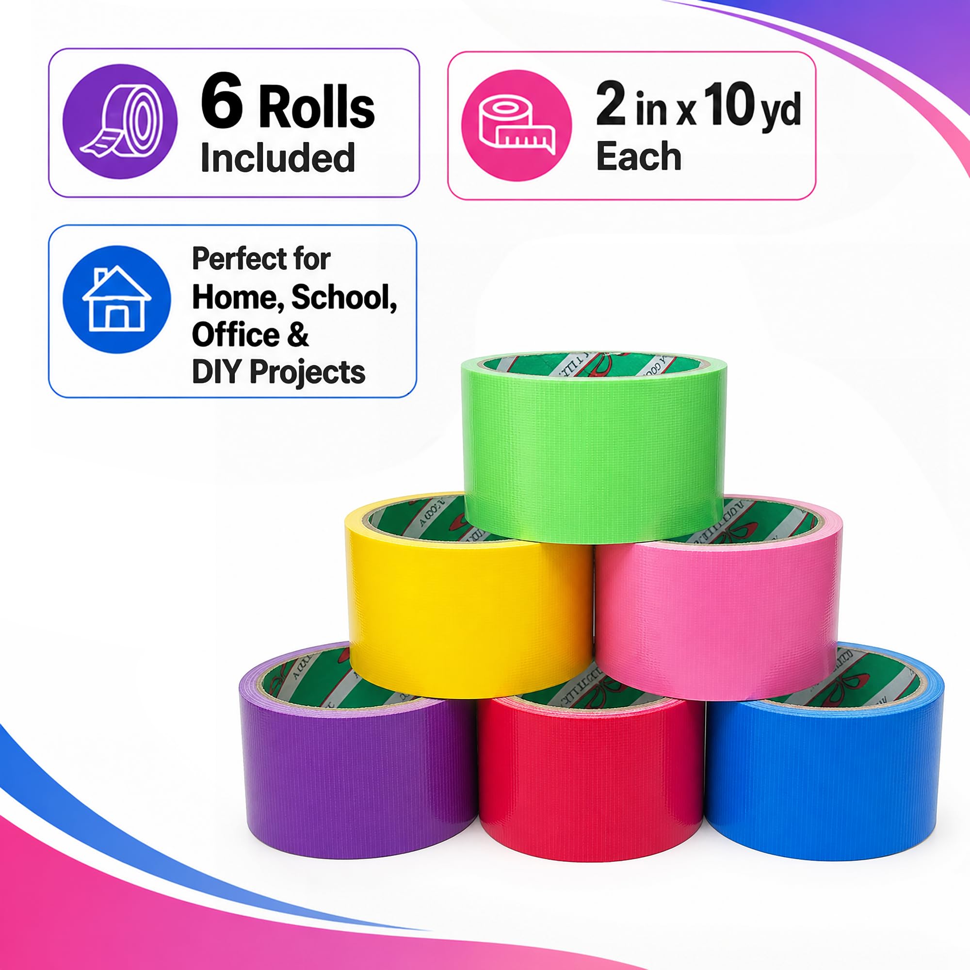 Amazon.com: Giftexpress 6 Assorted Color Duct Tapes - Value Multi