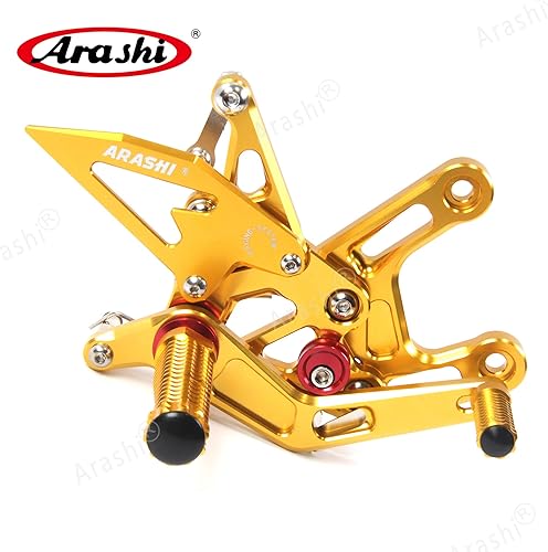 Miniatura 199 de Arashi reposapiés para motocicleta, accesorios ajustables, juego de reposapiés traseros Negro