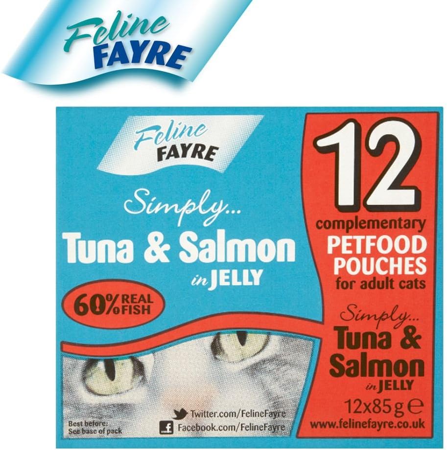Feline Fayre Blue Pouch Tuna&Salmon, 12pk 85g