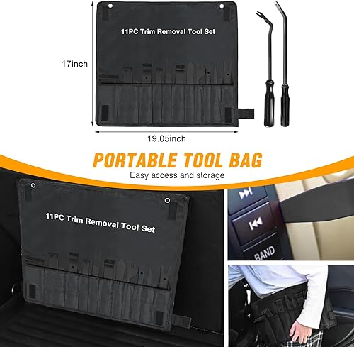 Miniatura 53 de GOOACC Kit de 5 piezas de herramientas para remover los clips de molduras de puertas y tablero de audio del automóvil sin rayar Azul