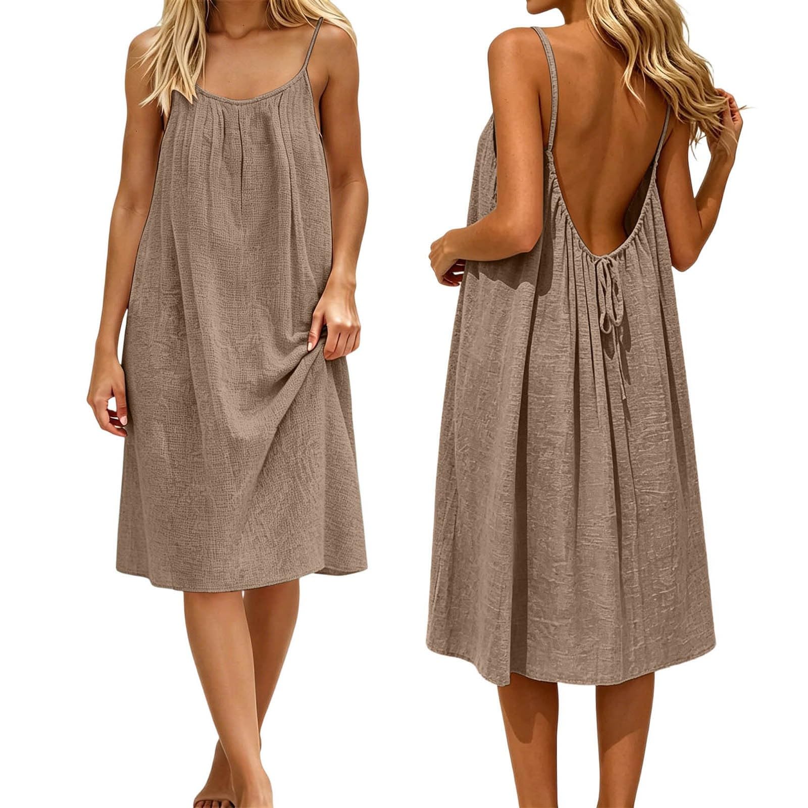 Robe élégante décontractée avec dos nu pour un confort printanier absolu - 8
