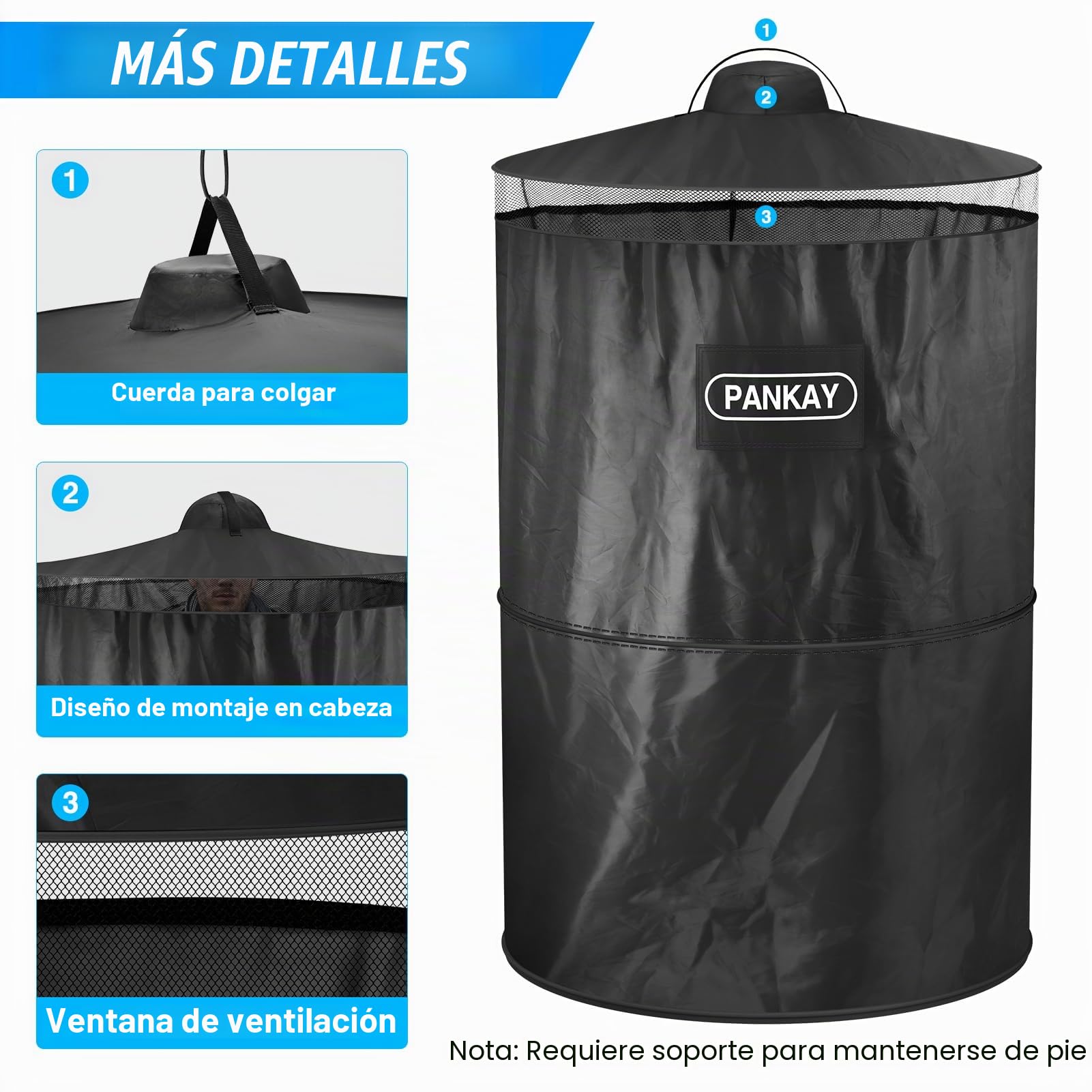 PANKAY Tienda de campaña desplegable de privacidad, portátil para Acampar al Aire Libre, baño, Refugio Plegable para Acampar y Emergencia, Ligera y Resistente, fácil de Instalar, Plegable, con Bolsa