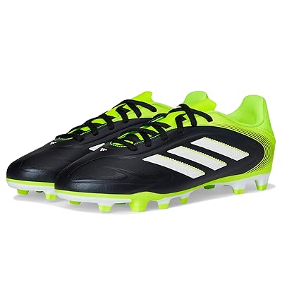 adidas Kids Copa Club Pure 3 Firm Ground/Multi Ground Cleats Kids Shoes Black/White/Lucid Lemon