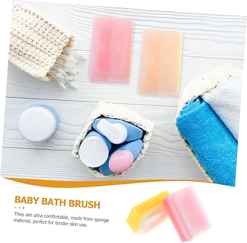 Miniatura 3 de Cepillo de baño sensorial para recién nacidos, cerdas suaves para piel delicada, 2 piezas, para masaje en el cuero cabelludo, para la ducha