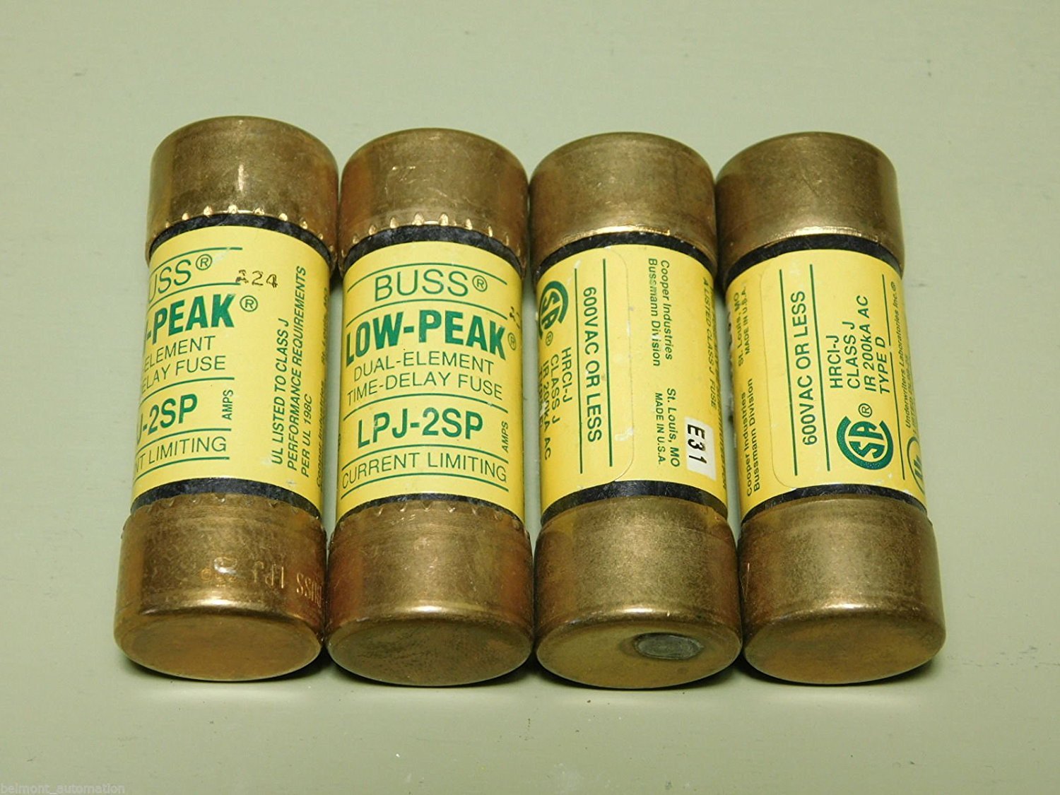 Lot of 4 Bussmann Fusetron LPJ-2SP Dual-Element Time-Delay Fuse