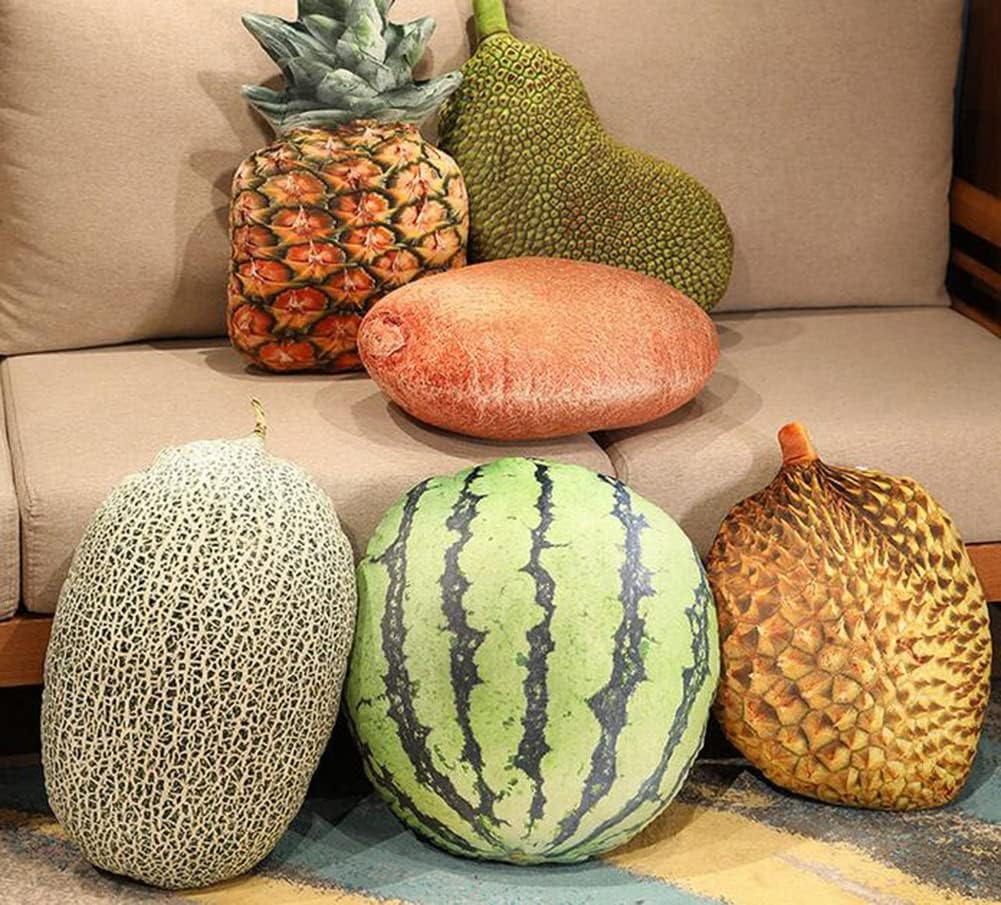 Summer Simulation Fruit Plush Pillow Strawberry Plush Doll Mangosteen Plush Cushion Sofa Creative Plush Hugging Pillow Soft Plush Toys (Pineapple(30×55cm/11.8"×21.65"))