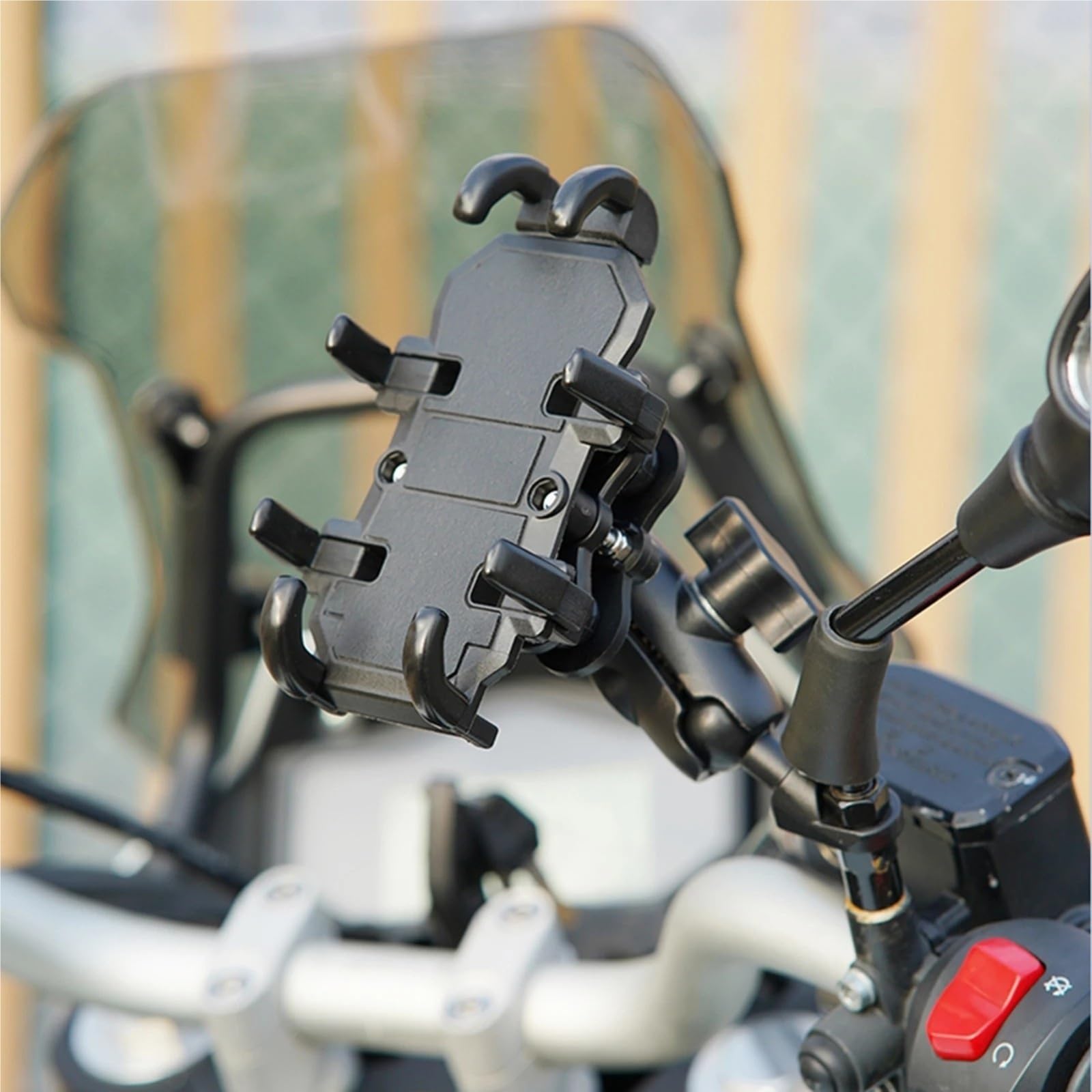 Porta Telefono Moto Supporto Per Telefono Per Bici Regolabile Girevole A 360° Supporto Per Telefono Per Specchietto Retrovisore Per Moto Per Telefoni Da 4''-6.7''(Handlebar)