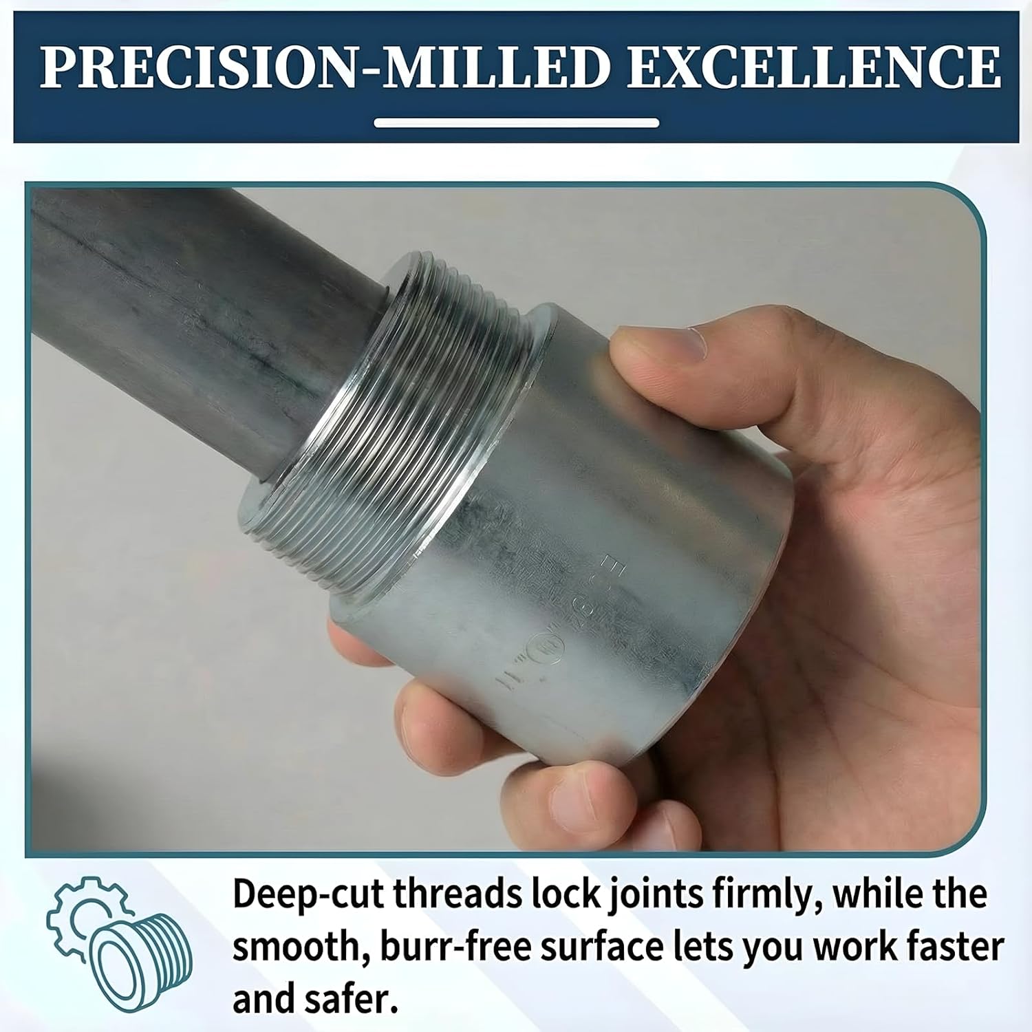 5-Pack 3" to 2" Trade Size Steel Reducing Bushing for Rigid & IMC Conduit, Heavy-Duty Alloy Steel Threaded Reducer with Rolled Edge Corrosion Resistant Fitting for Industrial Electrical Systems