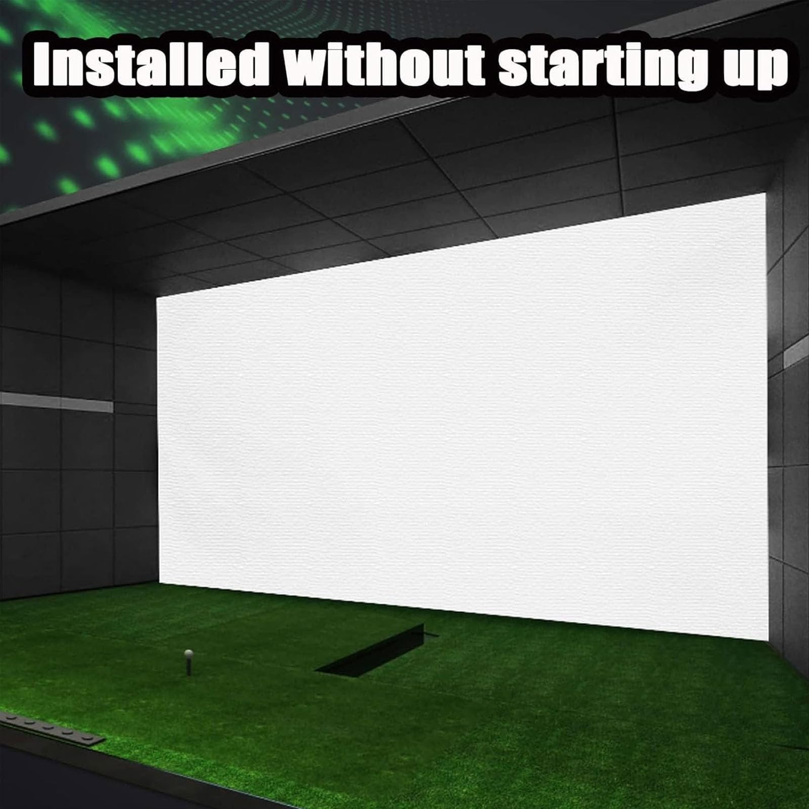 Golf Impact Screen 4:3 Panno proiettore a Tela per la Pratica di Oscillazione Esterna dell'interno Display di Allenamento Durevole Portatile con Grommets 304x229cm
