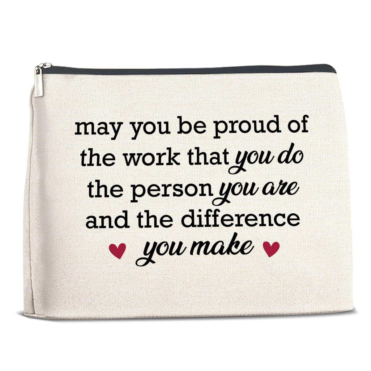 FYDHQSS Thank You Appreciation Gifts for Women Makeup Bag, Inspirational Retirement Goodbye Farewell Leaving Gift for Teacher Coworker Nurse Coach