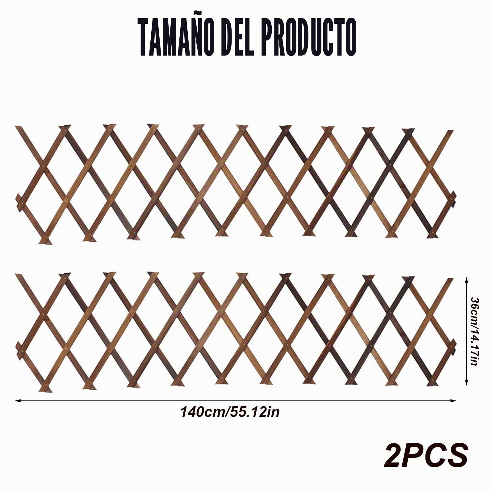 Madera extensible, 2 unidades de enrejado, jardín de valla expandible, ayuda para enredaderas, valla decorativa de tijera, color