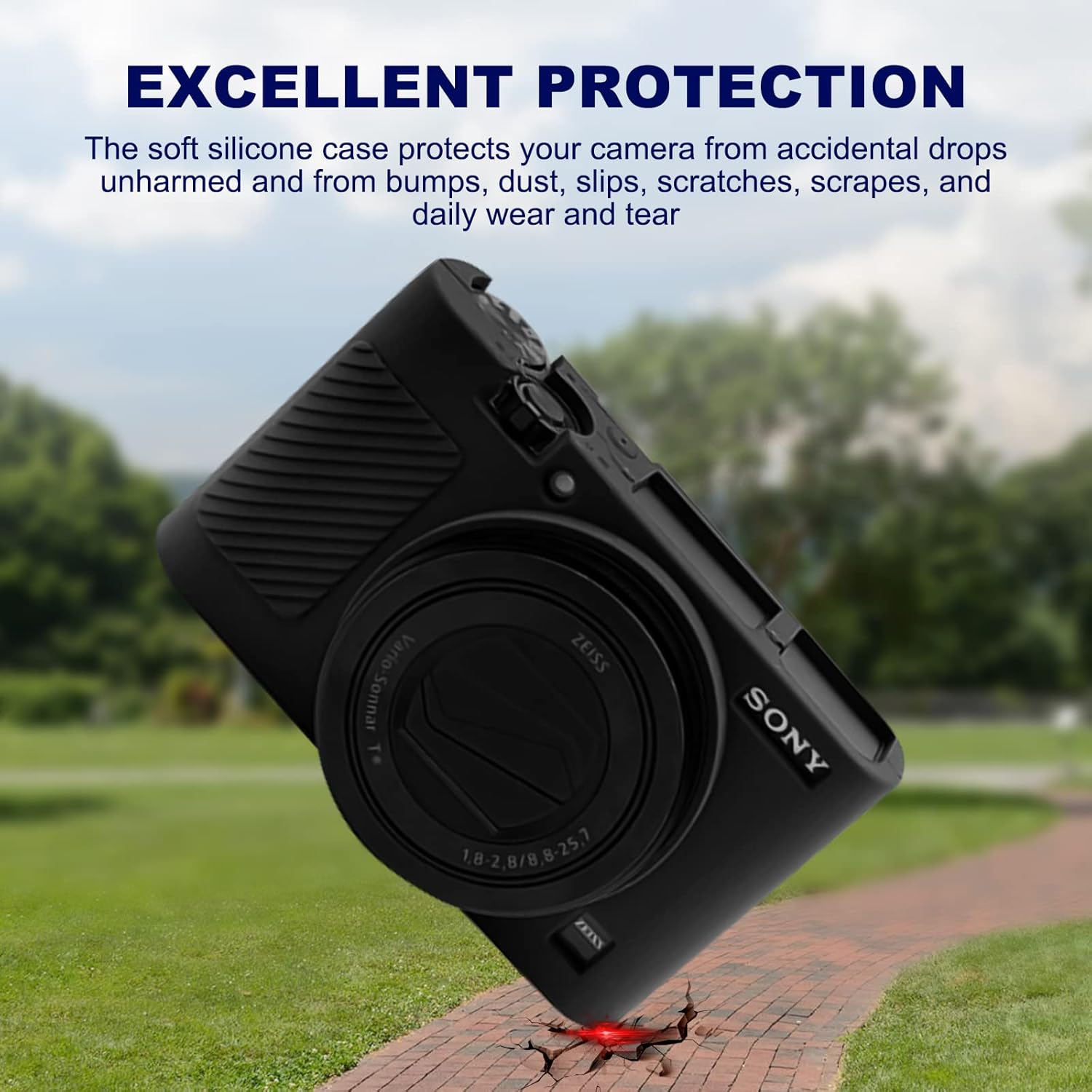 Easy Hood RX100 VII Case,Soft Silicone Protective Cover Protector Skin for Sony DSC-RX100 III RX100 V RX100 IV RX100 VII Digital Camera (Black) - Image 2