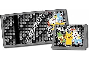 Pokémon Polyester Wallet for Boys Zipped Pocket, Black 1 UK, Multicoloured, Small