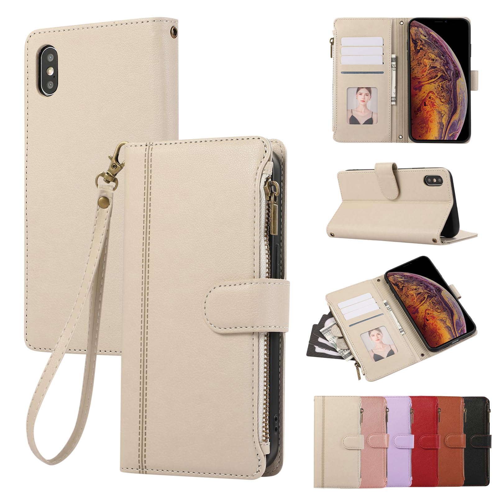 Amazon.co.jp: KW-LINK 用の iPhone X ケース 手帳型 iphone XS ケース 手帳型 小銭入れ ファスナー型  アイフォンX 携帯カバー コインポケット カード収納 財布型 アイフォンXS カバー スタンド機能 マグネット式 iPhonex スマホケース ...