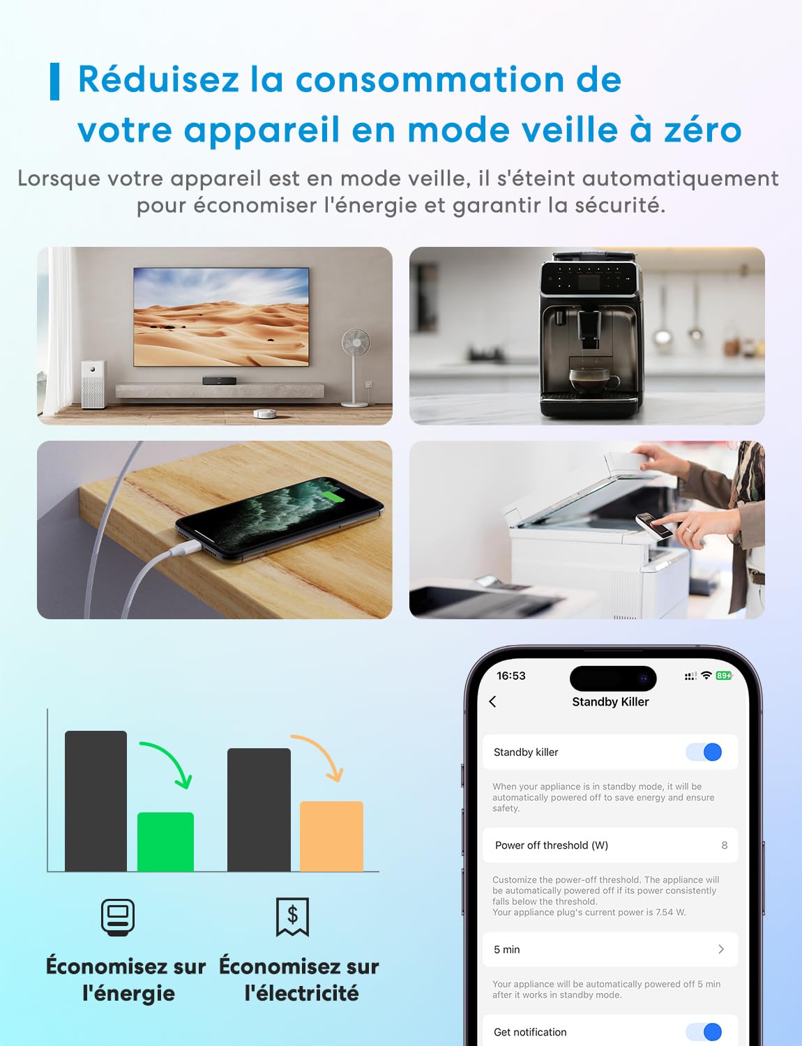 Meross Prise Connectée (Type F), 16A Prise WiFi Compatible avec Alexa et Google Home, Lot de 4 Prises avec Mesure de Consommation Électrique, Commande Vocale et Contrôle à Distance | Prise WiFi Compatible avec Alexa et Google Home, Commande Vocale, Contrô