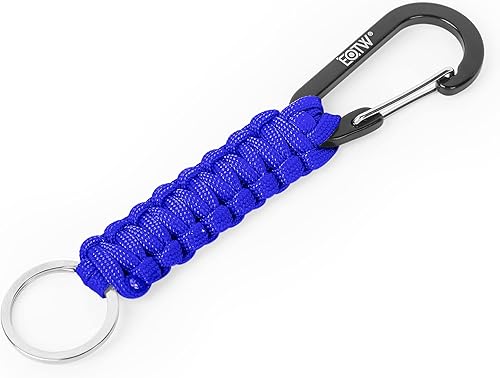 EOTW Llavero con mosquetón, llavero de paracaídas, pequeño anillo D de aluminio para camping, senderismo, pesca o como organizador de llaves