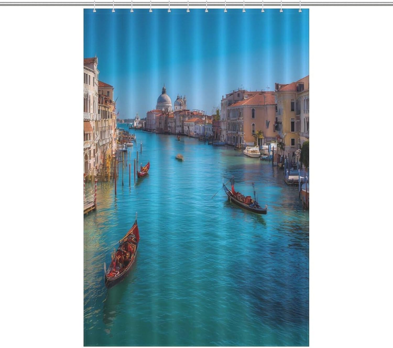 Venice Italy Boats Gondolas Europe Shower Curtain 46.85x70.87Inch（119x180cm） Polyester Bath Curtain Shower Curtains Printed Decorative