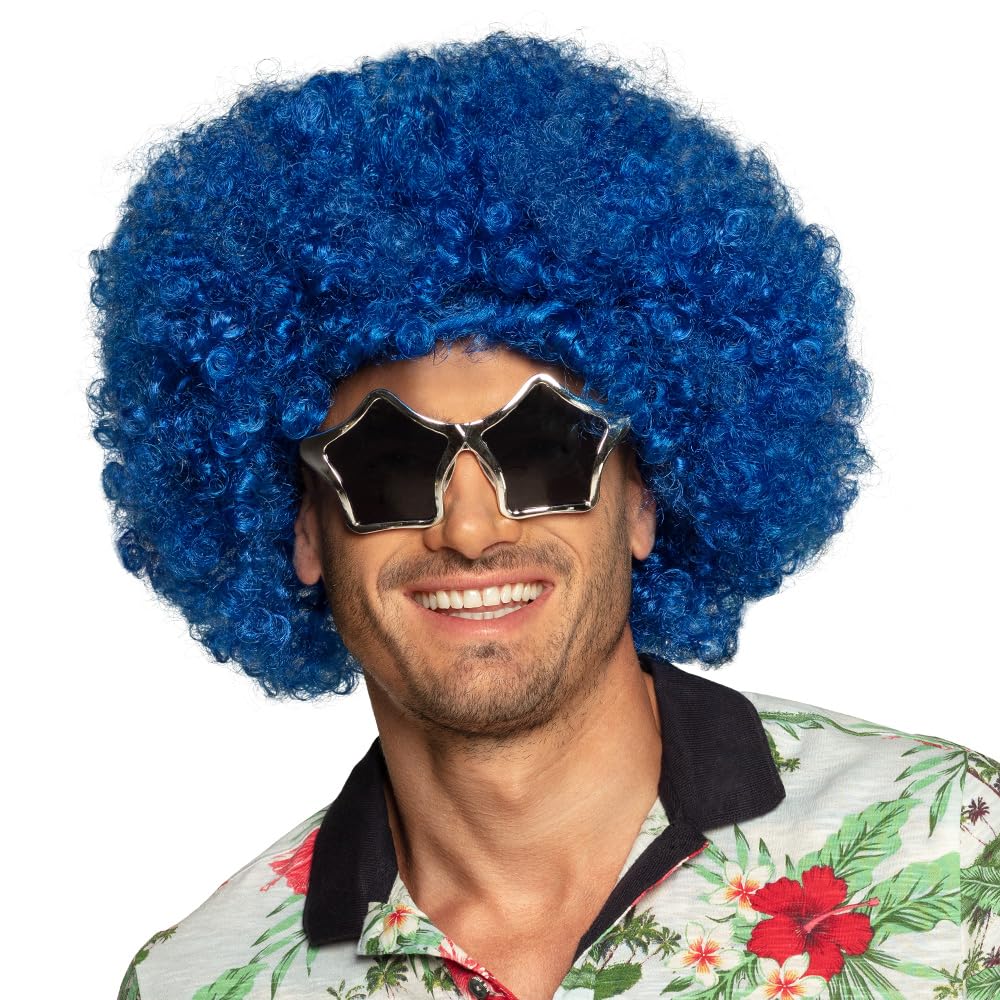 Adults Blue Afro Disc Wig, Assorted Colour/Model