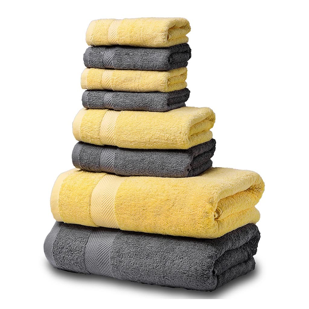 Bath Towel Set 2 Large Bath Towels 2 Hand Towels 4 Washcloths Cotton Highly Absorbent Bathroom Towels Pack