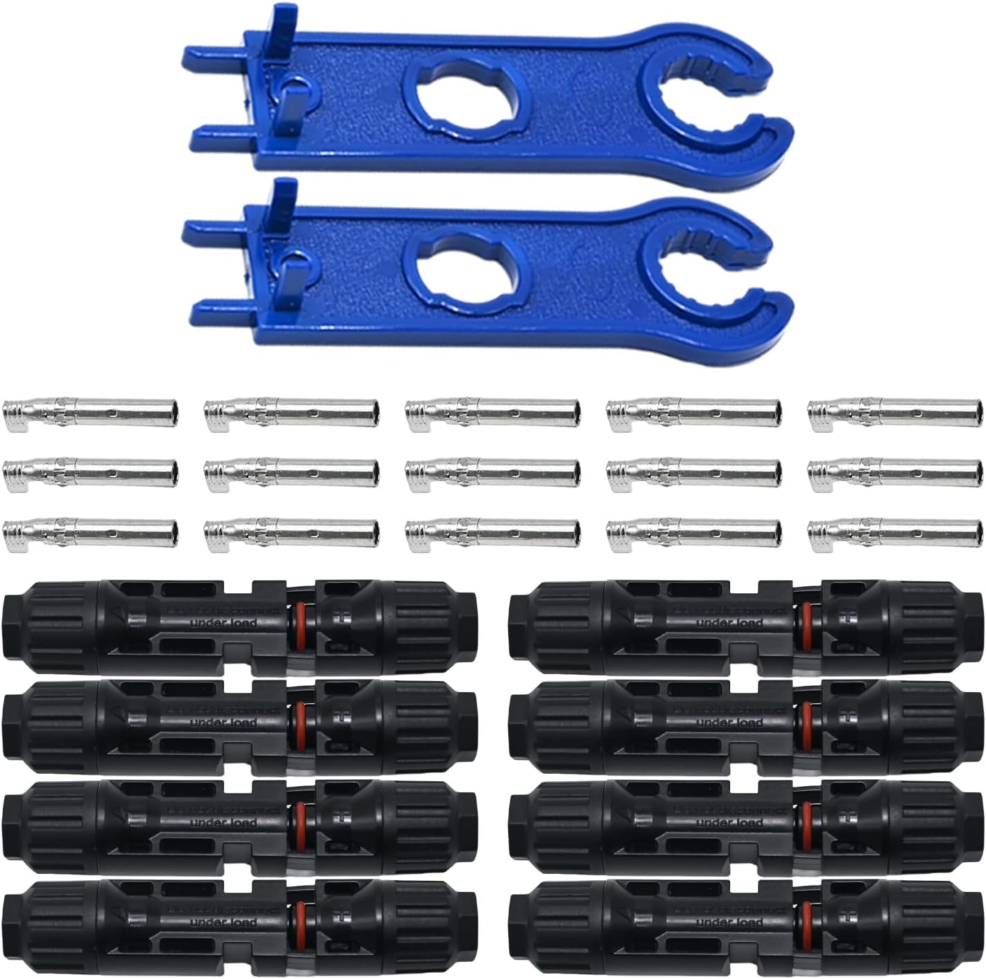 100PCS Solar Connector Male/Female Solar Connector with Wrench IP67 Waterproof Panel Connector (50 Pairs + 2 Wrenches)