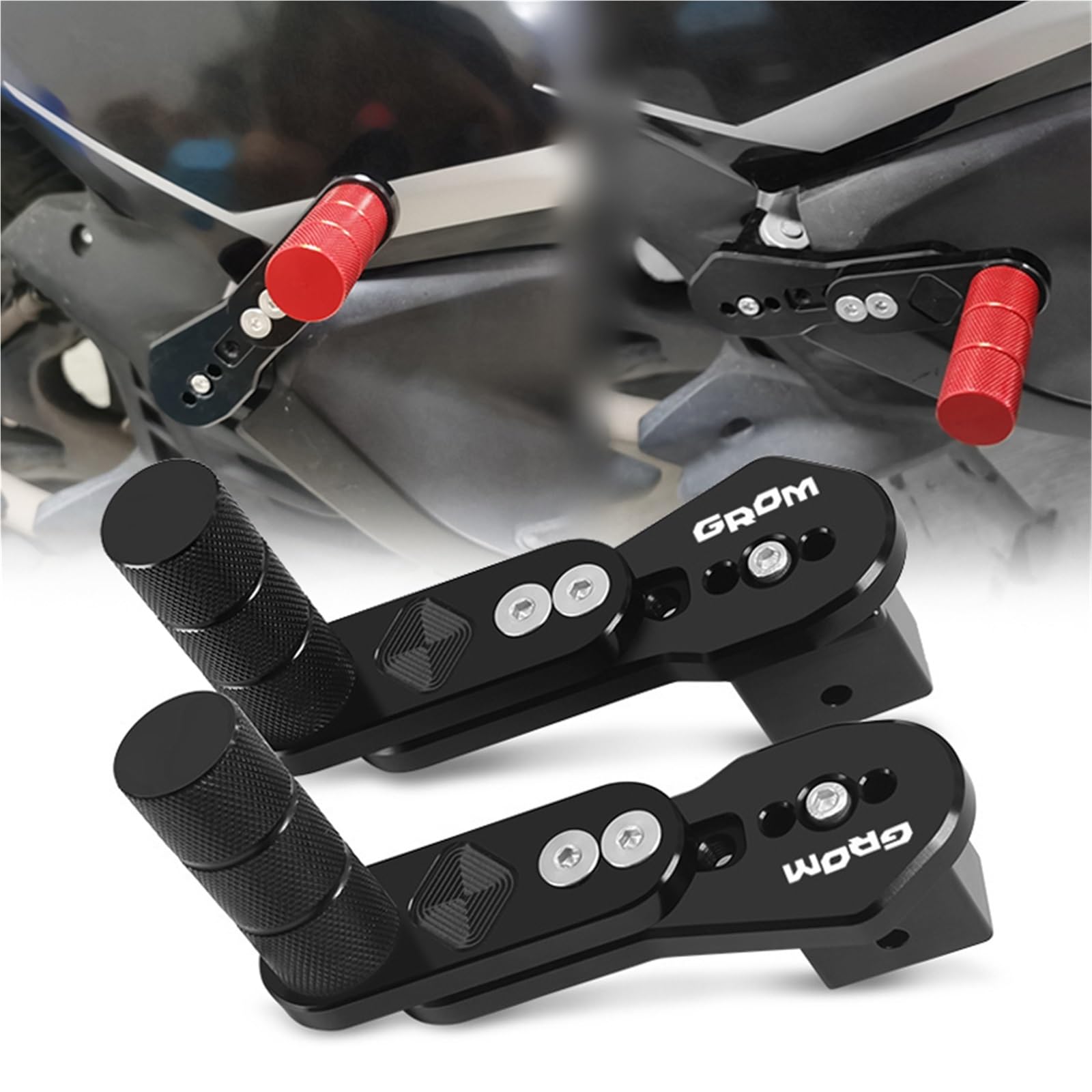 Repose-Pieds Arrière pour GROM125 Moto 2014-2024, Pédales Confort Balade Urbaine Duo