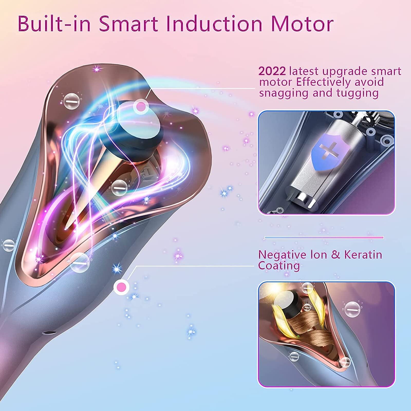 Automatic Hair Curler, Hair Curler with 3 Temps Up to 430℉ & Dual Voltage, 1" Larger Rotating Barrel Automatic Curling Iron, Auto Shut-Off Rotating Curling Iron for Hair Styling