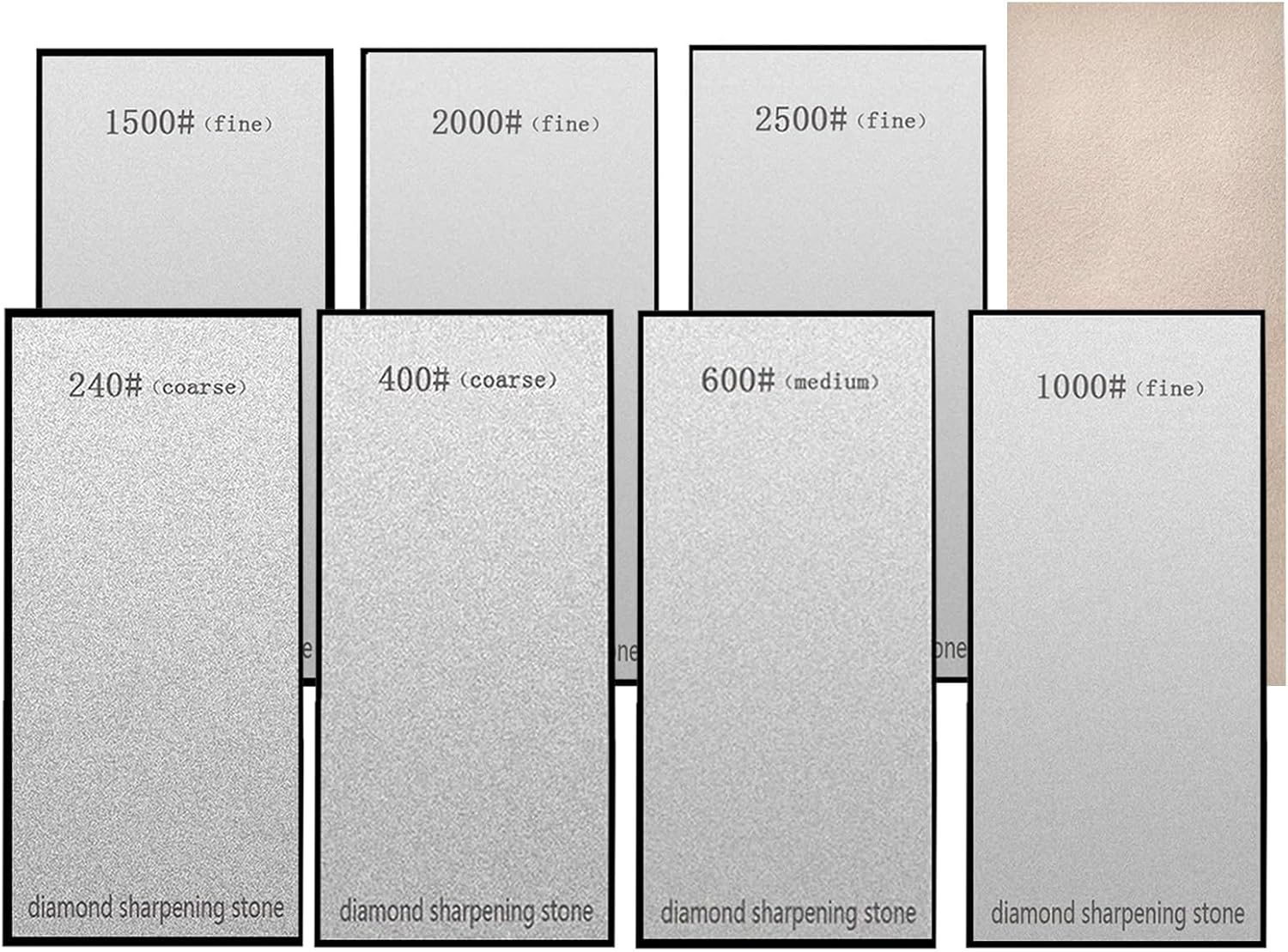 Diamond Sharpening Stone Set, Diamond sharpening plates for Scissors Knives Outdoor Tools From Coarse To Extra Fine (SET-D)