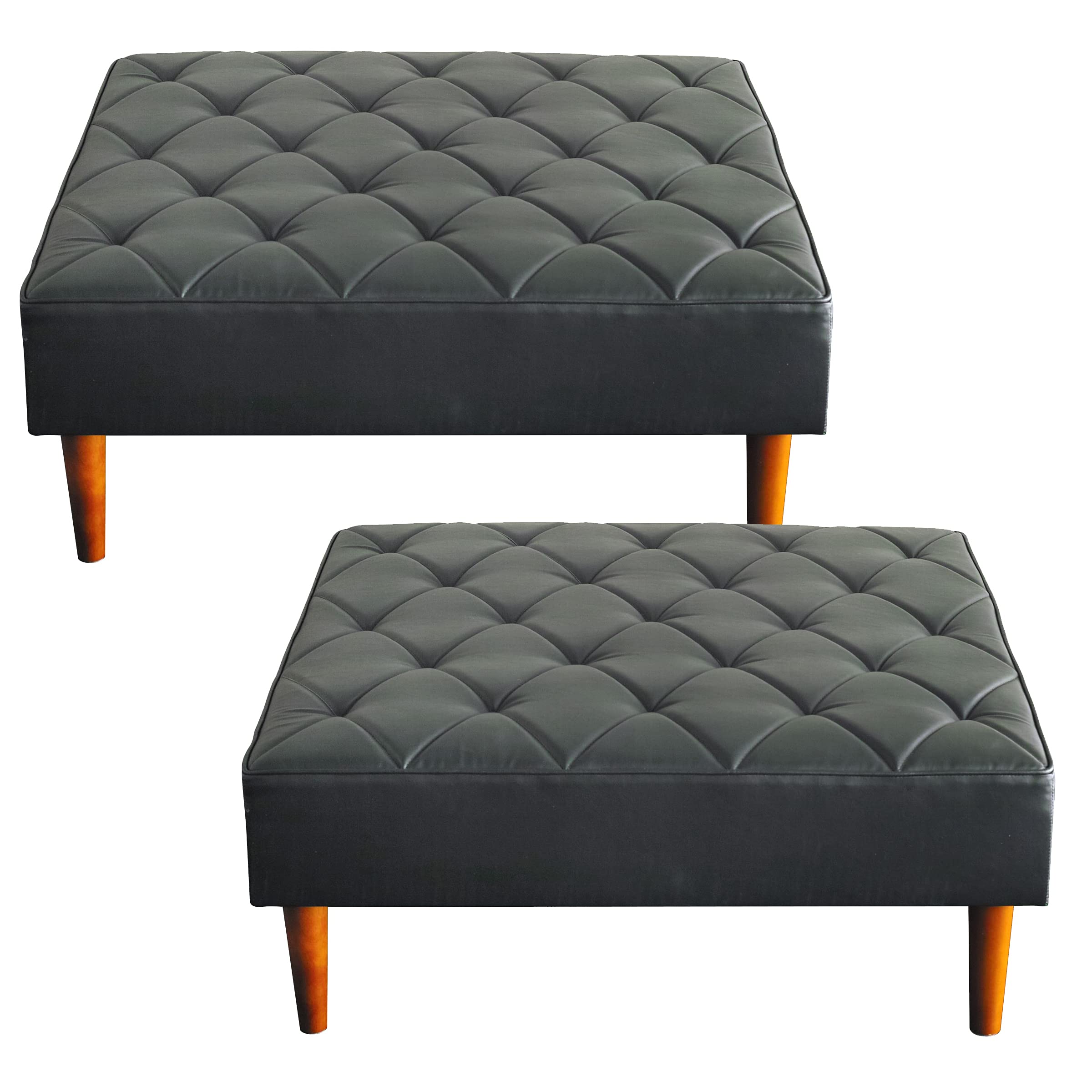 Amazon｜North Orange ベンチソファ 2台セット 100cm角 ブラック 2人用