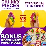 QUOKKA Wooden Puzzles for Toddlers 2-4 - Chunky Toddler Puzzles Ages 3-5 - Learning Travel Game with Numbers Alphabet Shapes - Wood Educational Gift for Boys and Girls