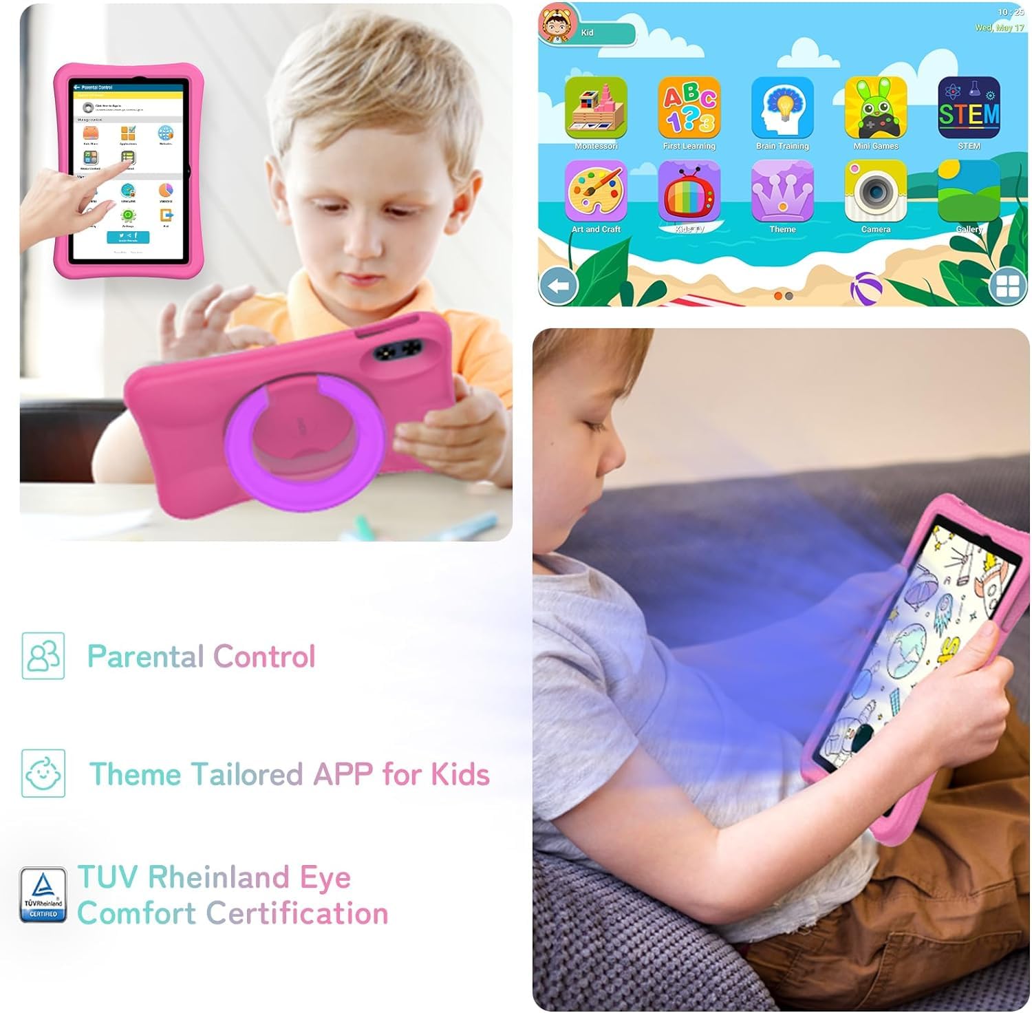 UMIDIGI Tablet per bambini da 10,1 pollici, Android 13, G2, tablet per bambini a partire da 3 anni, 8 GB (4 + 4) RAM+64 GB ROM/1 TB, protezione occhi 1280 x 800 HD, WiFi6, 6000 mAh 8 MP + 8 MP con