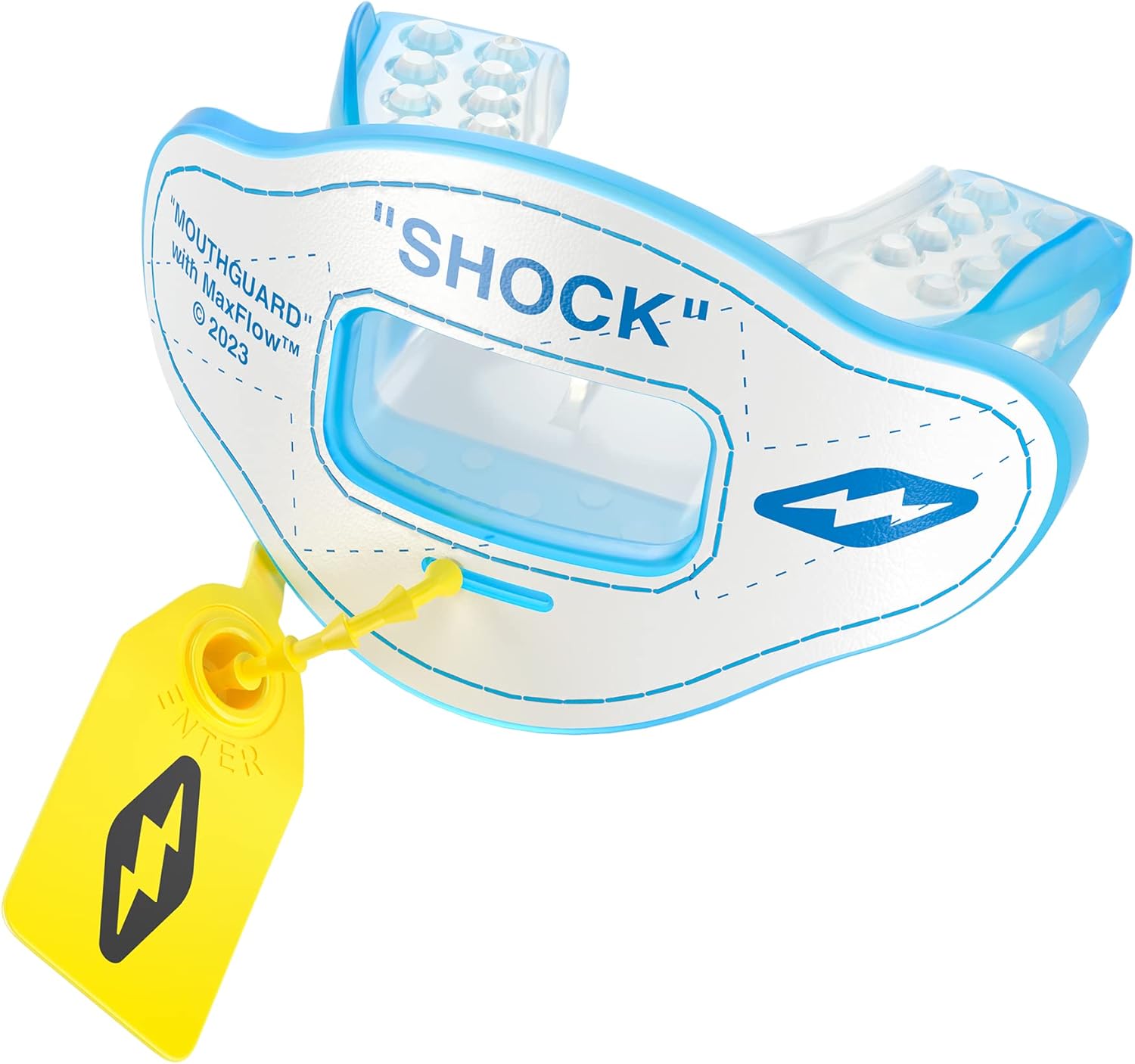 Shock Doctor Lip Guard, Adult and Youth Mouth Guard Football with Strap, Breathable Wide Opening Football Mouthpiece for Youth and Adults OSFA, Shock Doctor Mouth Guards, Max Airflow