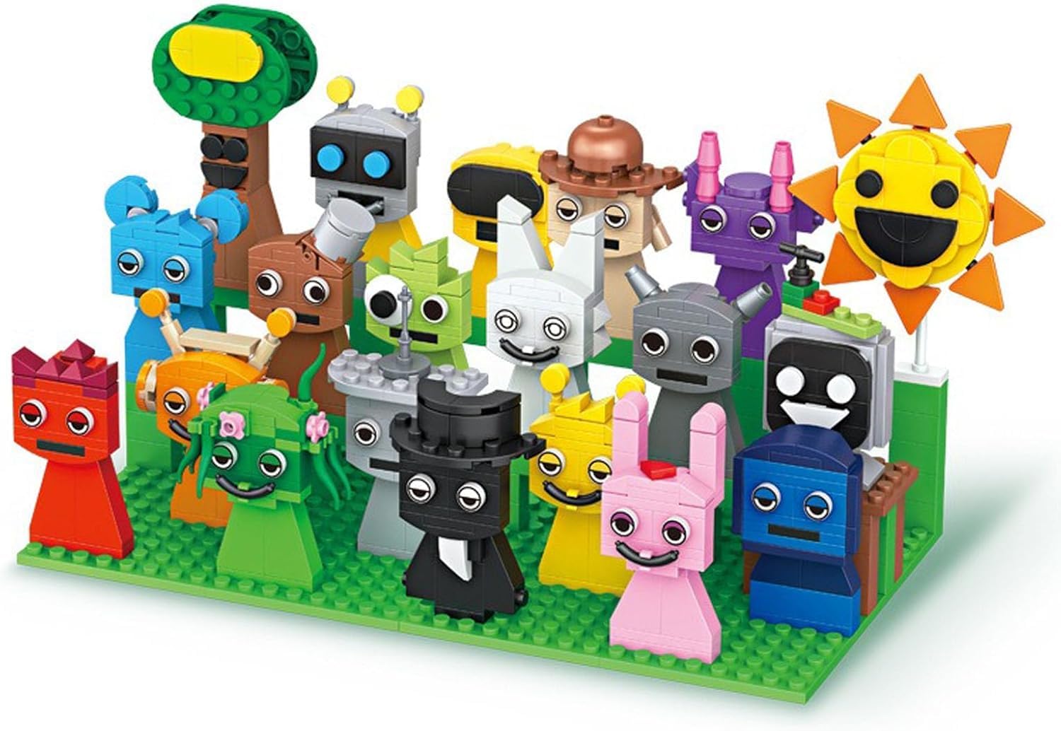 カラフルキャラクターおもちゃ Amazon.co.jp: スプランキー ブロック 組み立て (20 /10セット