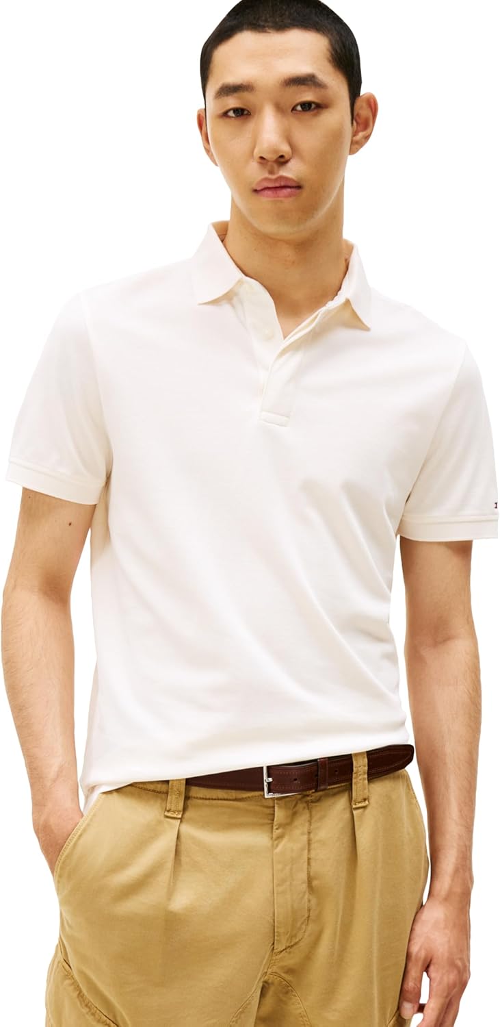 Tommy Hilfiger Mens Short Sleeve Casual Polo Shirts in Regular Fit with Hidden Placket Design
