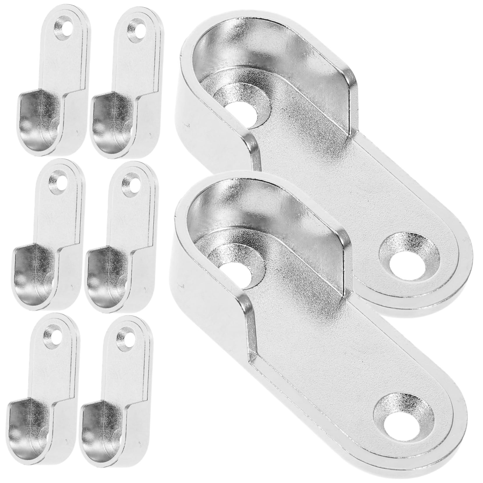 FUNOMOCYA 8pcs Heavy Duty Closet Rod Holders Stainless Steel Flange Brackets for Wardrobe for Hanging Clothes Towels Accessories Easy Installation with Screws Modern Design
