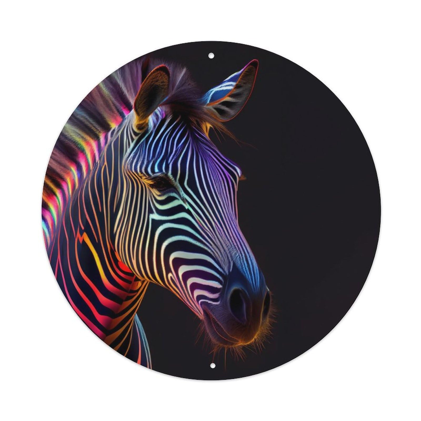 Animal Artwork Colourful Zebras Vintage Metal Tin Sign Plaque Wall Decor for Cafe, Club Bar, Office, Garden Metal Poster 8x8Inch