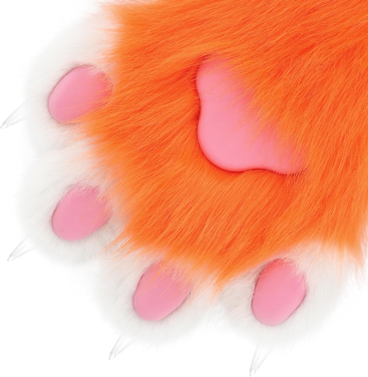Faux Fur Plush Furry Cat Claw Gloves Fursuit Animal Fox Paws Mittens Halloween Cosplay Costume Accessories for Adult