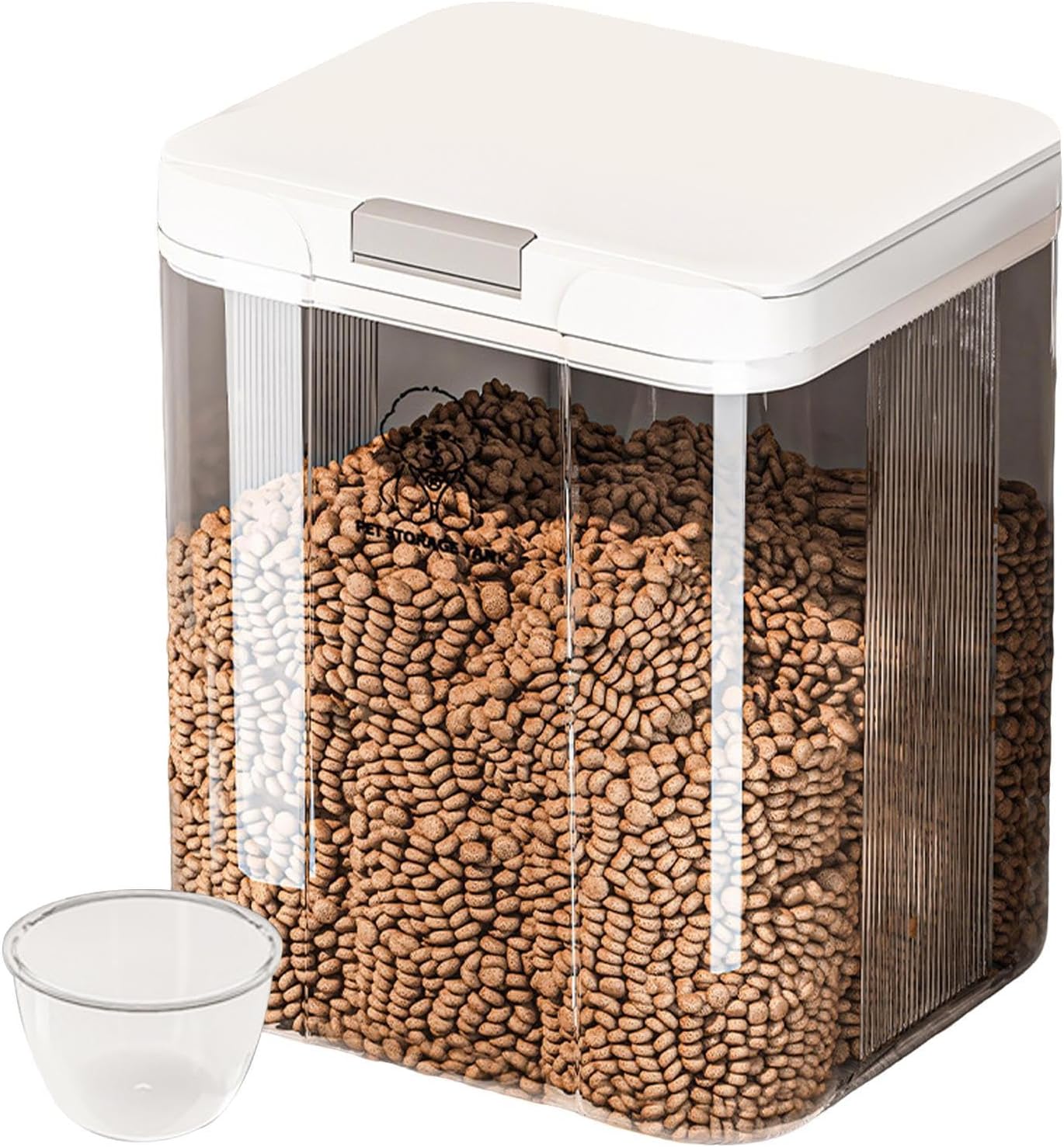 Pet Food Storage Containers - 5L Airtight Leakproof Clear | Dry Cat Food Storage Container | for Animal Treat Snack Cereal Grain Rice Home Kitchen Pantry Cabinet Countertop