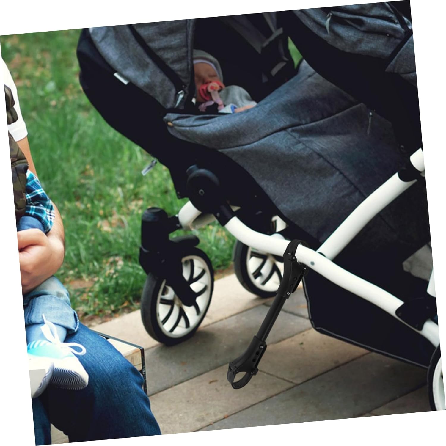 Generic 2pcs Xonnect Buggy Together Aluminum Black for Newborns Stroller Connector Outdoor Stroller Pram Connector