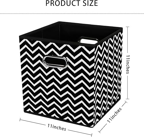 Miniatura 2 de Contenedores de almacenamiento plegables de tela negra, canastas organizadoras con asas dobles para estantes y armarios, juego de 3 unidades (luz