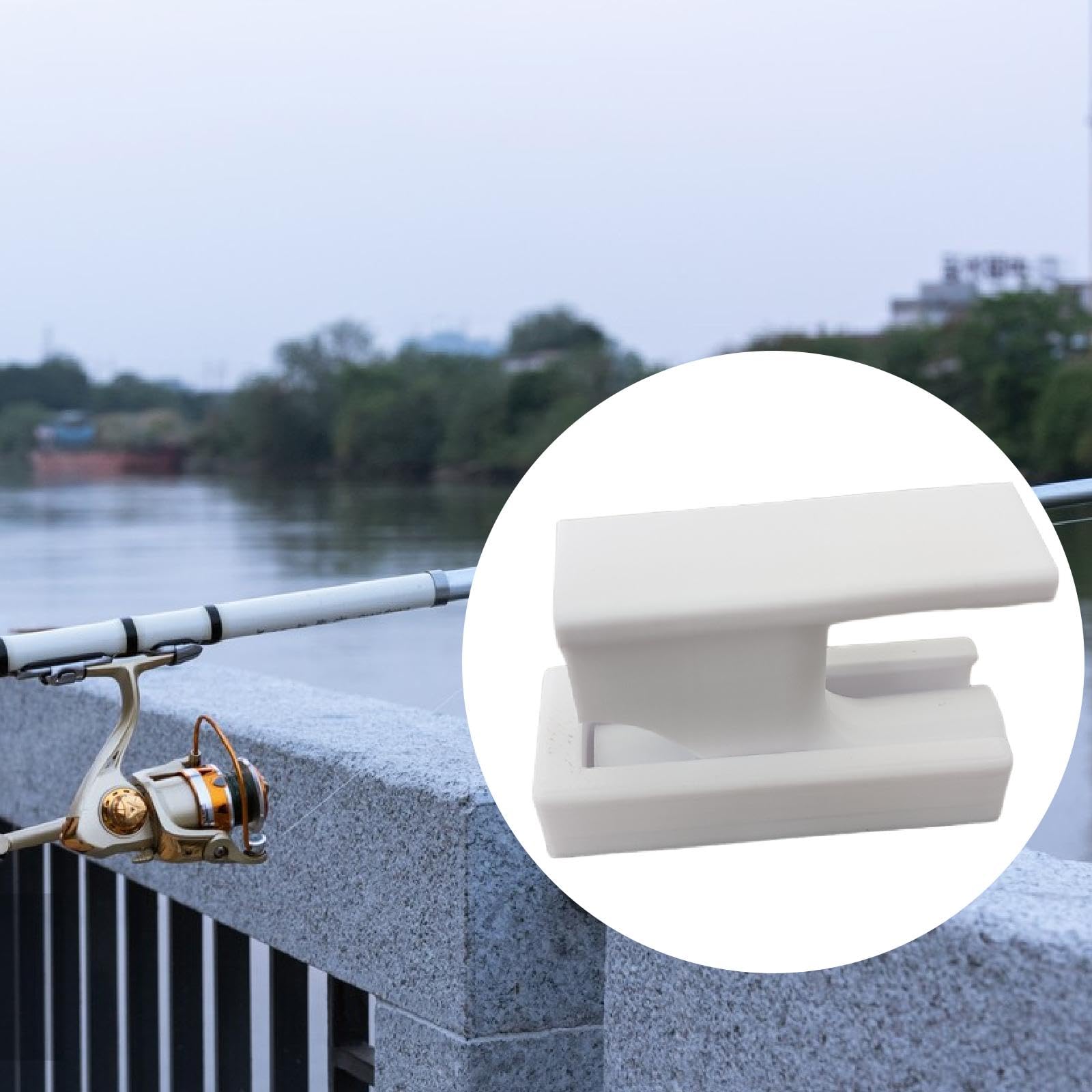 kowaku Fishing Rod Holder Wall Mount Fishes Tackle Tool Rod Supptor Gift Organizer Fishing Pole Rack for Garage Barn Household Home, White