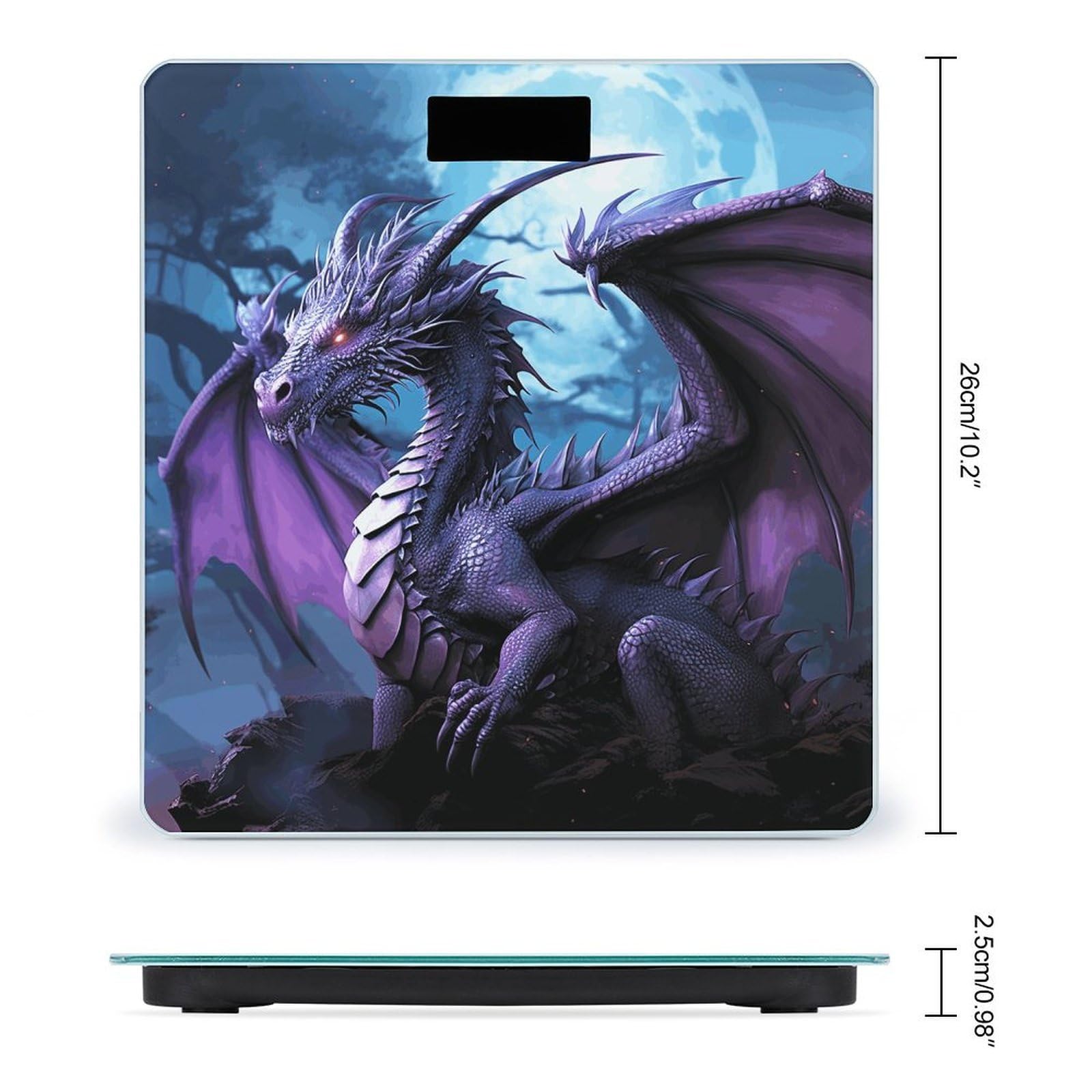 Purple Dragon Purple Moon - Báscula digital de alta precisión con pantalla LCD grande, báscula de peso duradera para uso doméstico, mide hasta 400 libras/180 kg
