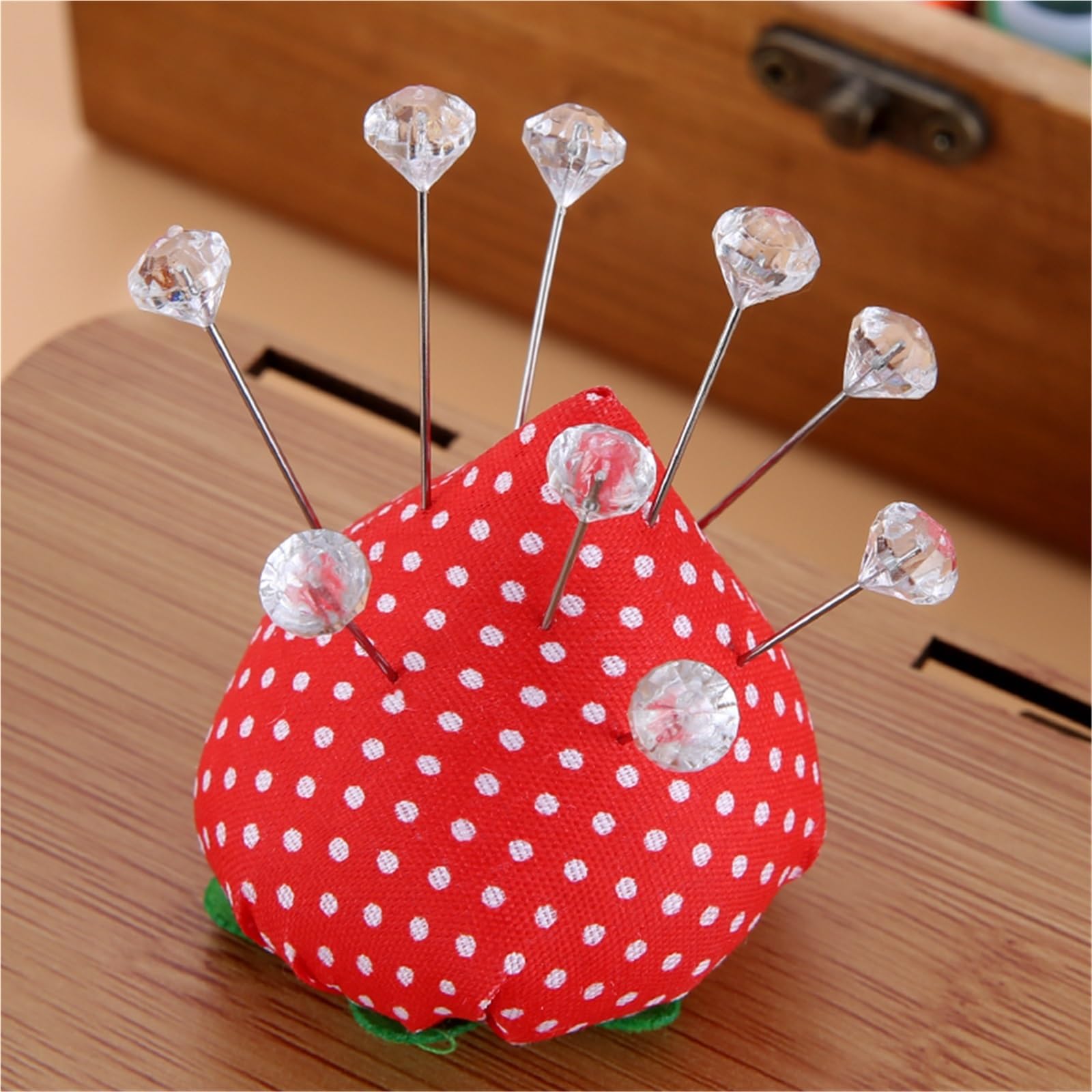Stecknadeln Pins Transparent Diamant Pin DIY Hochzeit Bouquet Pins Nähen Nadeln Kunststoff Box Nähen Zubehör für Heimwerkerprojekte(2Box)